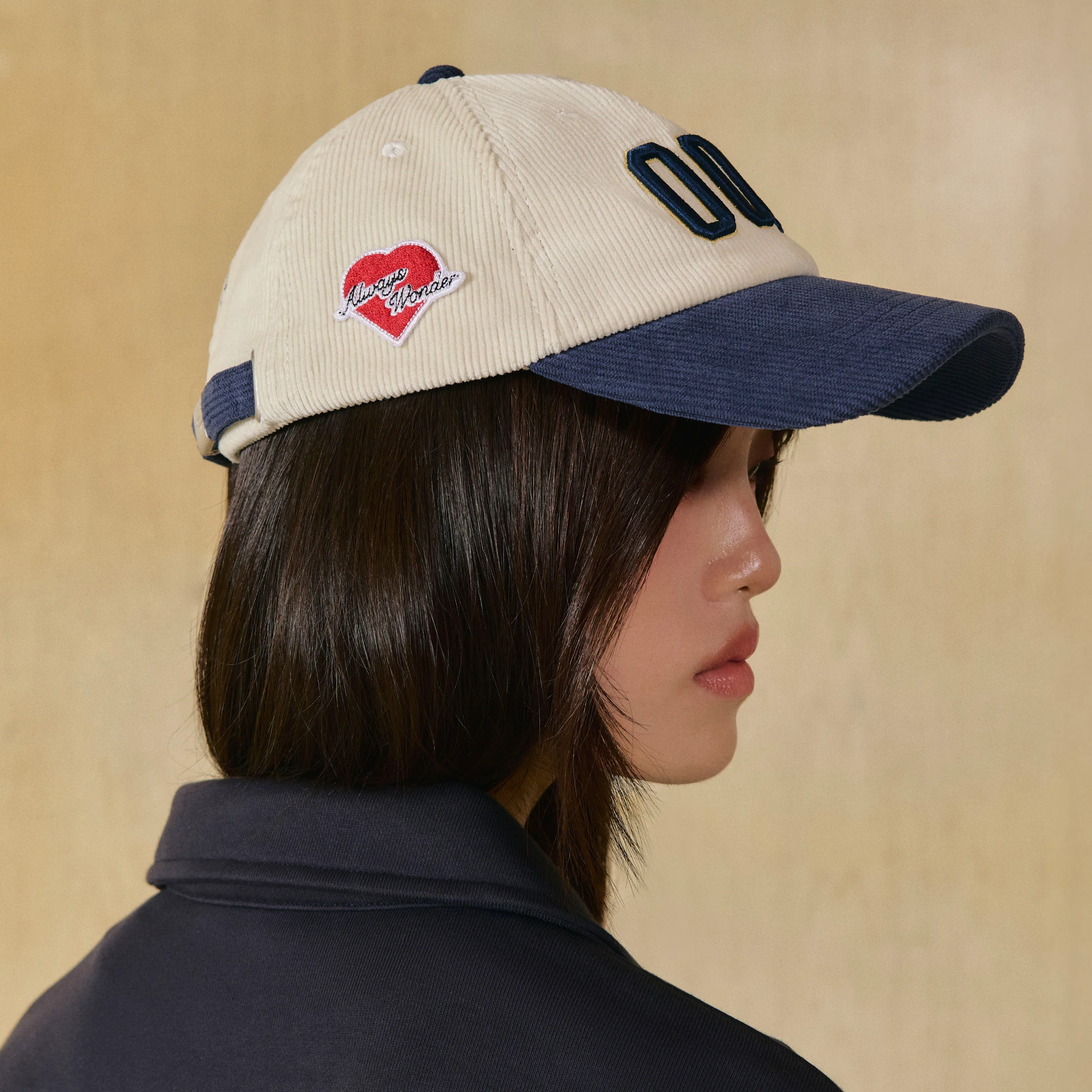 00K Playground Club Cap | White Millet with Navy - Image 3