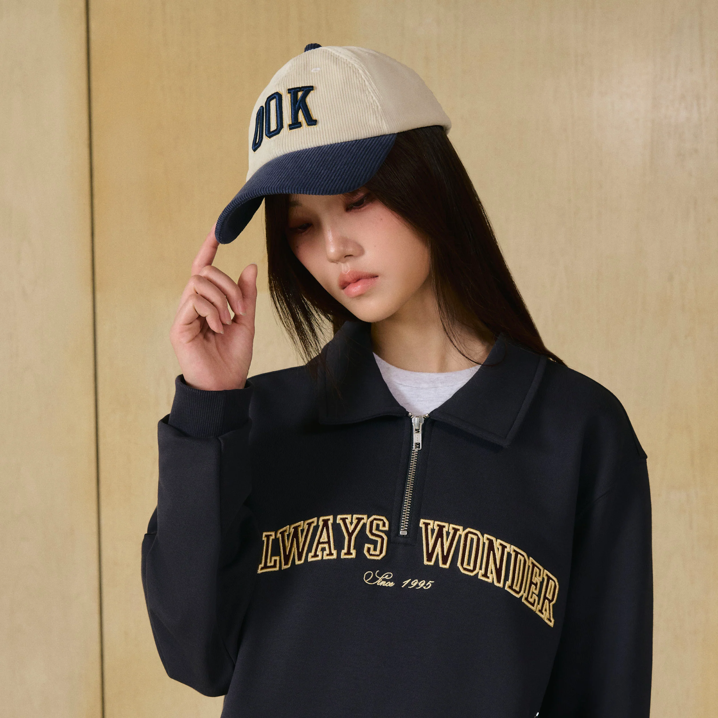00K Playground Club Cap | White Millet with Navy - Image 5