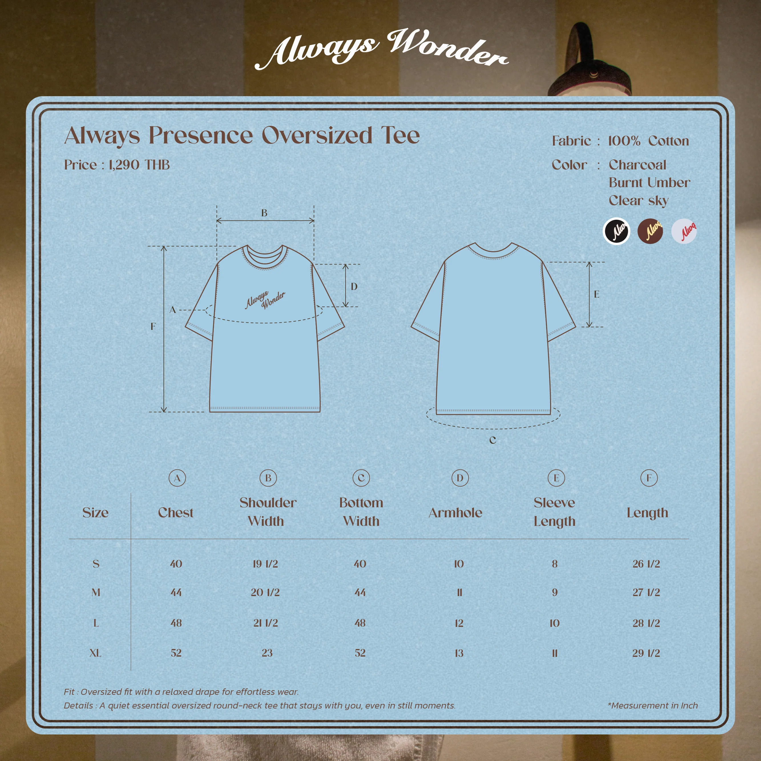 Always Presense Oversized Tee | Charcoal - Image 7