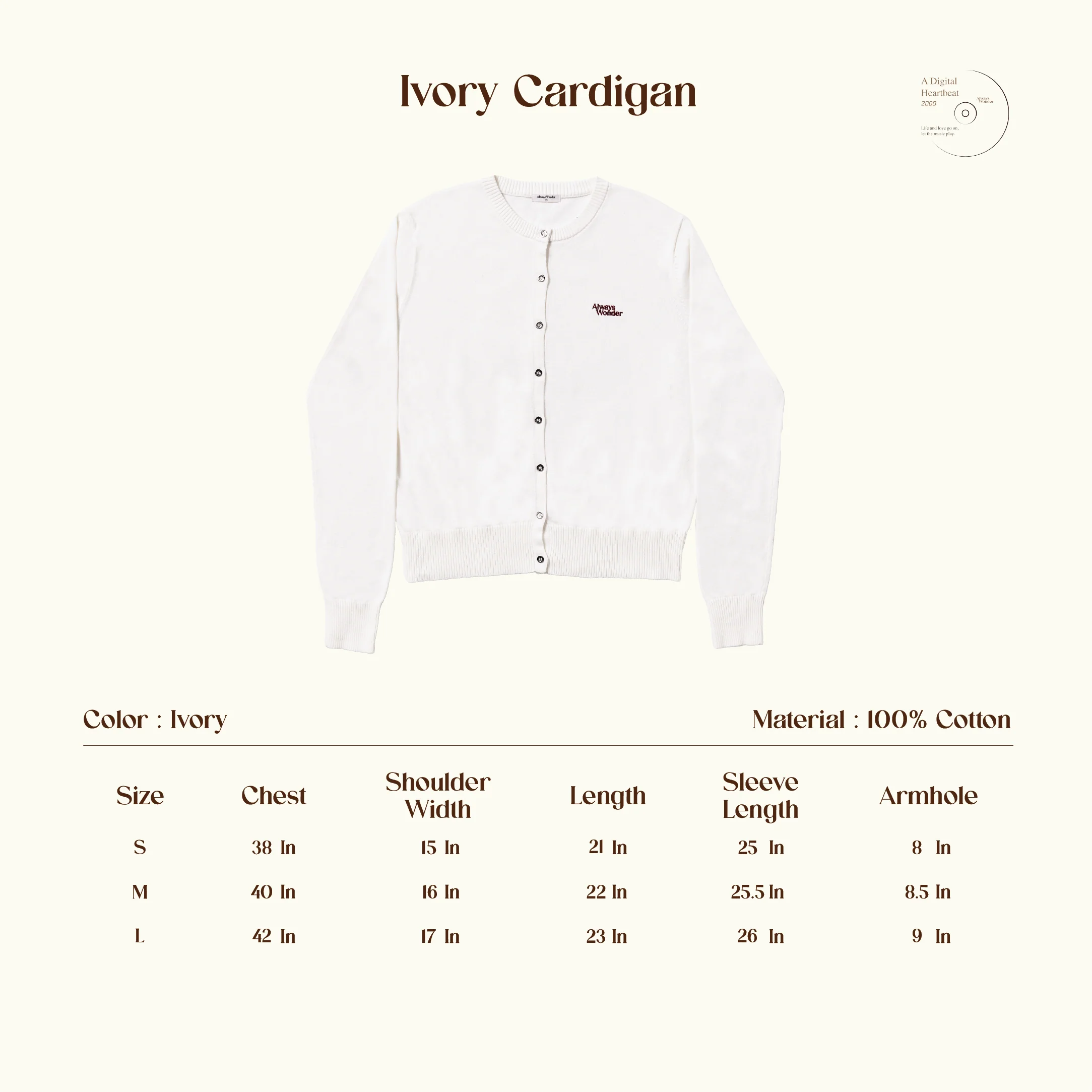 AlwaysWonder | 'A Digital Heartbeat' Cream Cardigan - Image 6