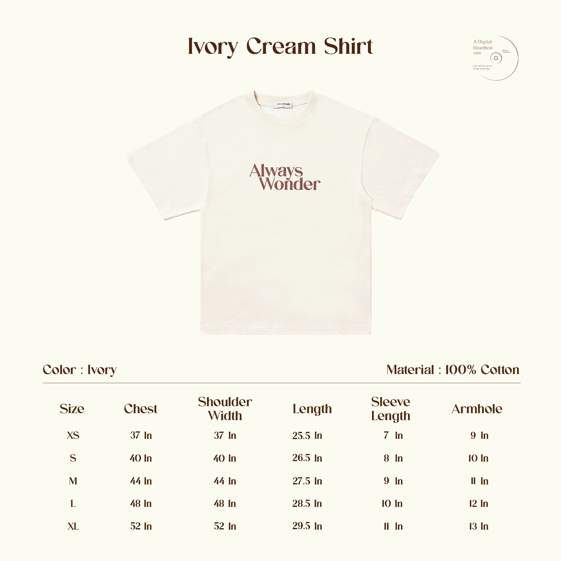 AlwaysWonder | 'A Digital Heartbeat' Cream T-Shirt - Image 8