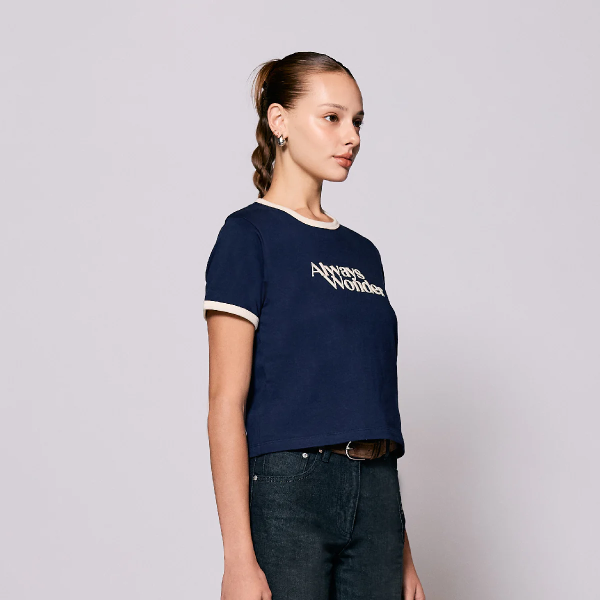AlwaysWonder | 'A Digital Heartbeat' Navy Baby Tee - Image 4