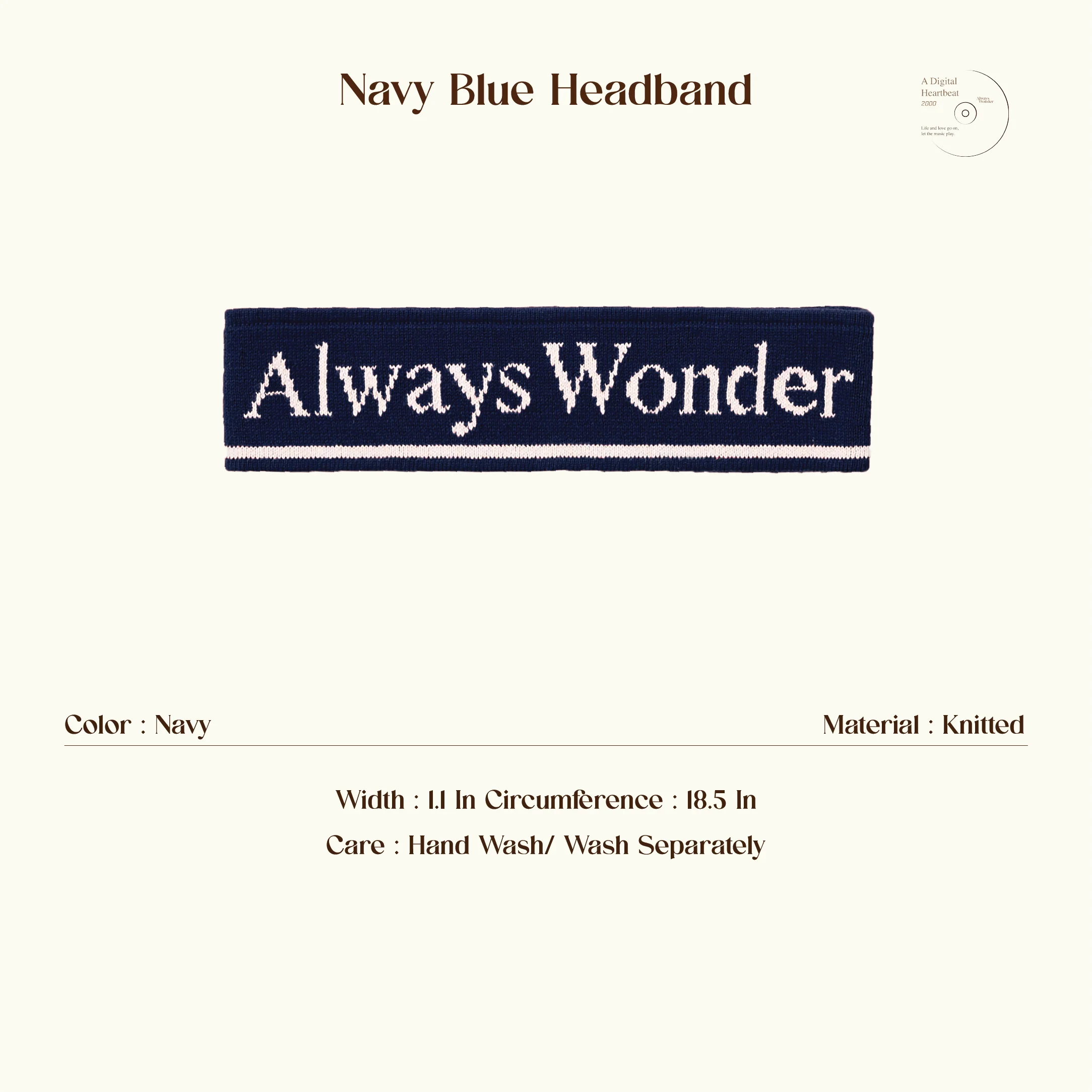 AlwaysWonder | 'A Digital Heartbeat' Navy Headband - Image 5
