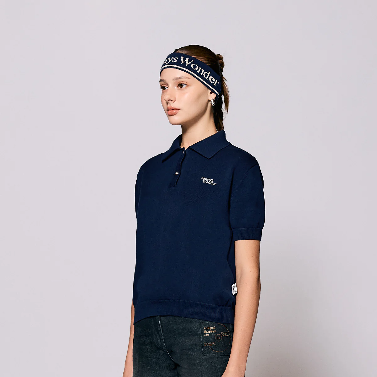AlwaysWonder | 'A Digital Heartbeat'  Navy Polo Shirt - Image 3