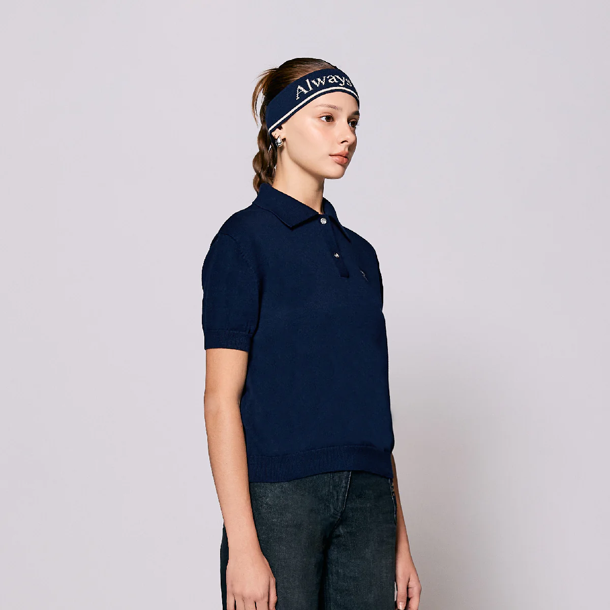 AlwaysWonder | 'A Digital Heartbeat'  Navy Polo Shirt - Image 5