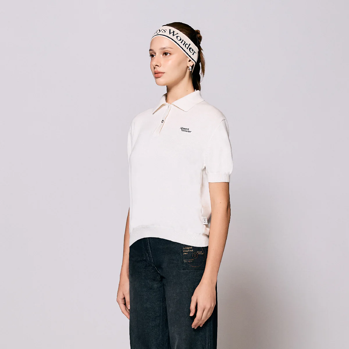 AlwaysWonder | 'A Digital Heartbeat' Off-White Polo Shirt - Image 3