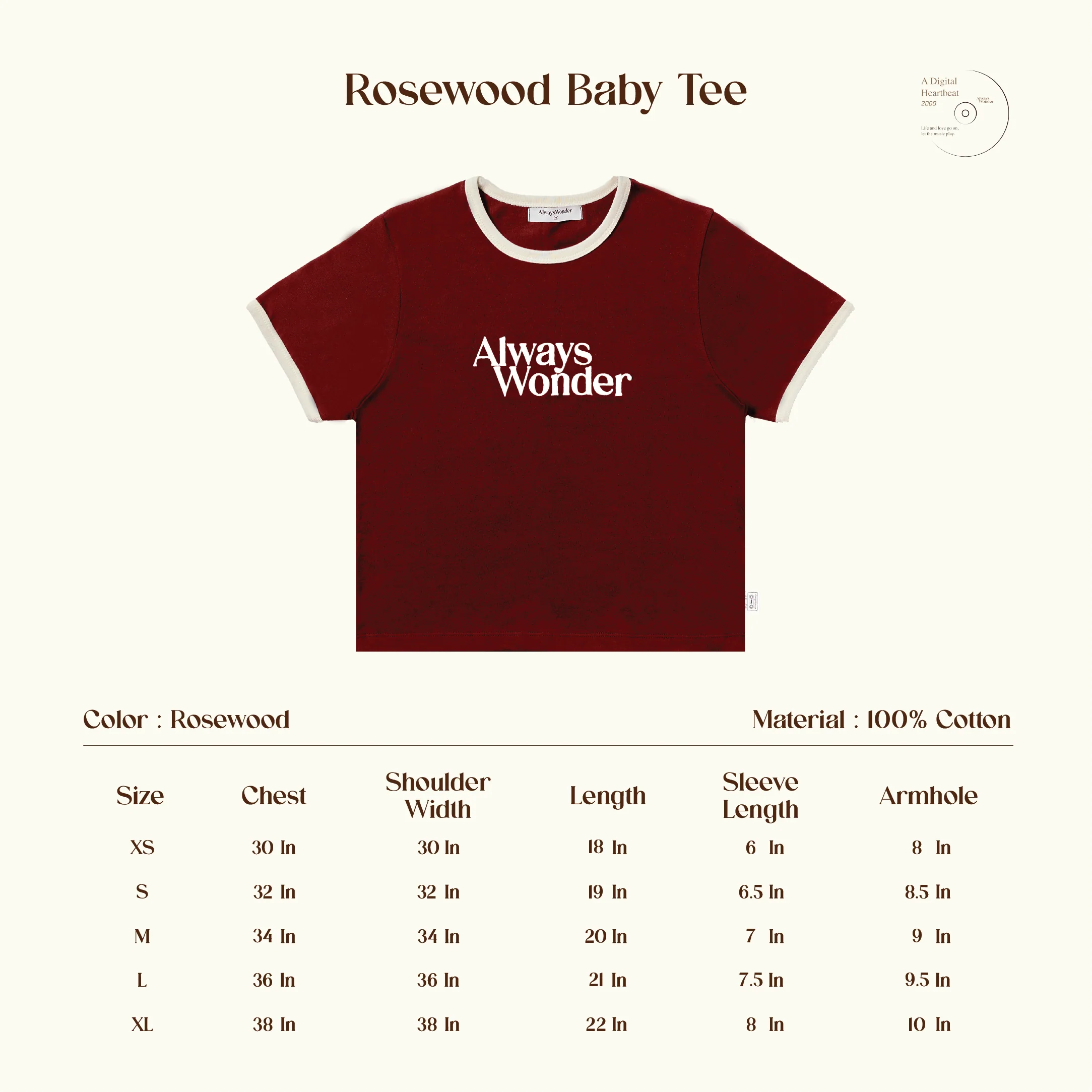 AlwaysWonder | 'A Digital Heartbeat' Rosewood Baby Tee - Image 8