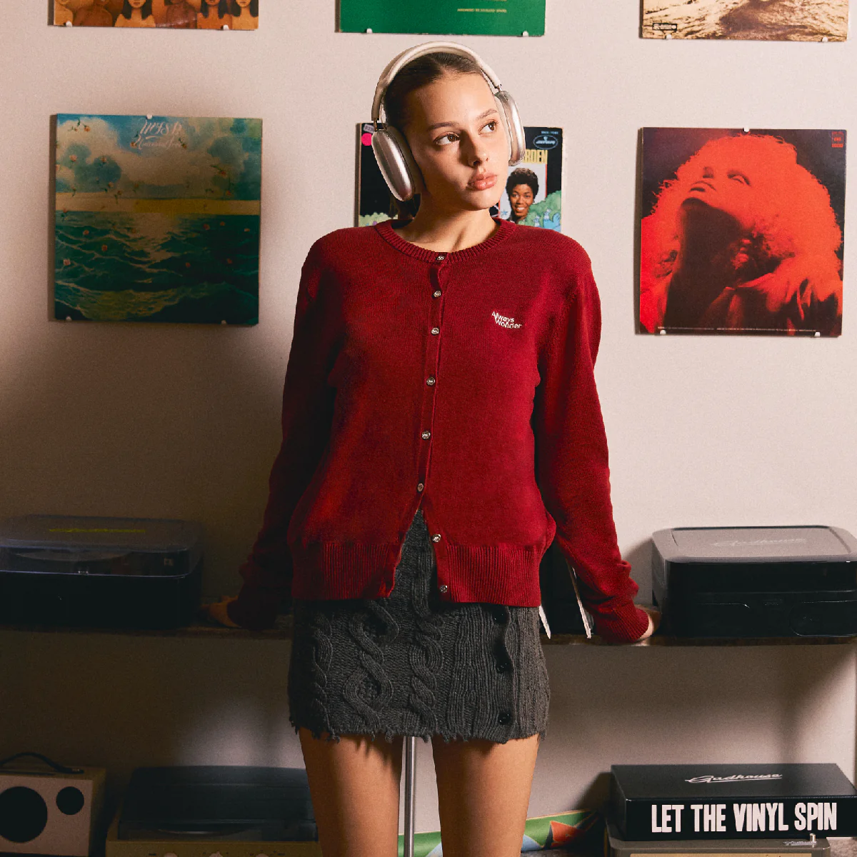 AlwaysWonder | 'A Digital Heartbeat' Rosewood Cardigan - Image 7