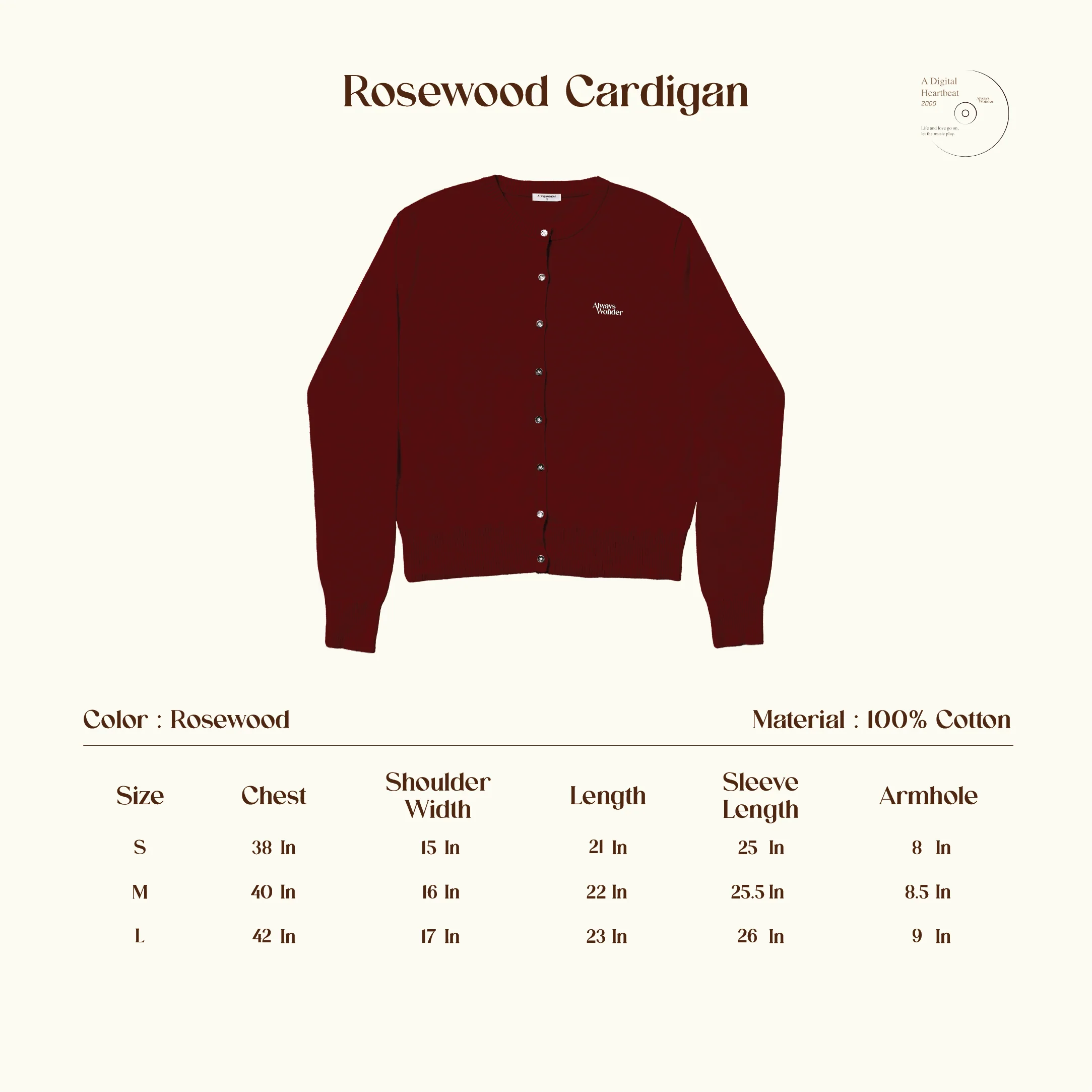 AlwaysWonder | 'A Digital Heartbeat' Rosewood Cardigan - Image 8