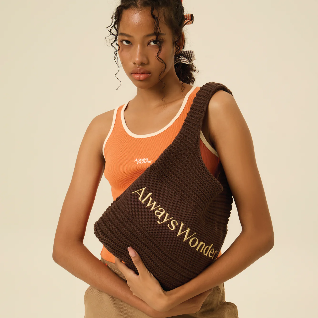 Brown Crochet Beach Tote Bag | Untitled Shade - Image 3