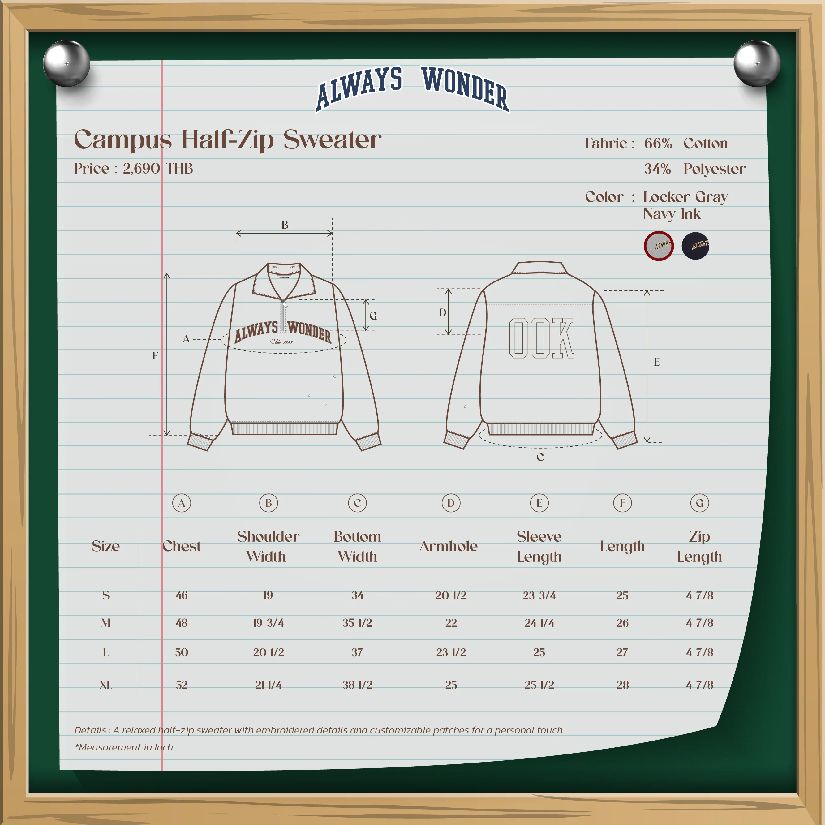 Campus Half-Zip Sweater | Locker Gray - Image 7