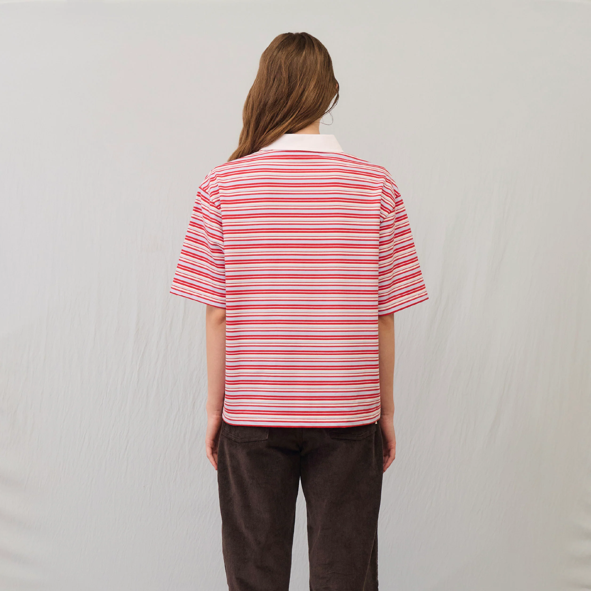 Comfort Stripe Short-Sleeve polo | Cheery Sky - Image 5