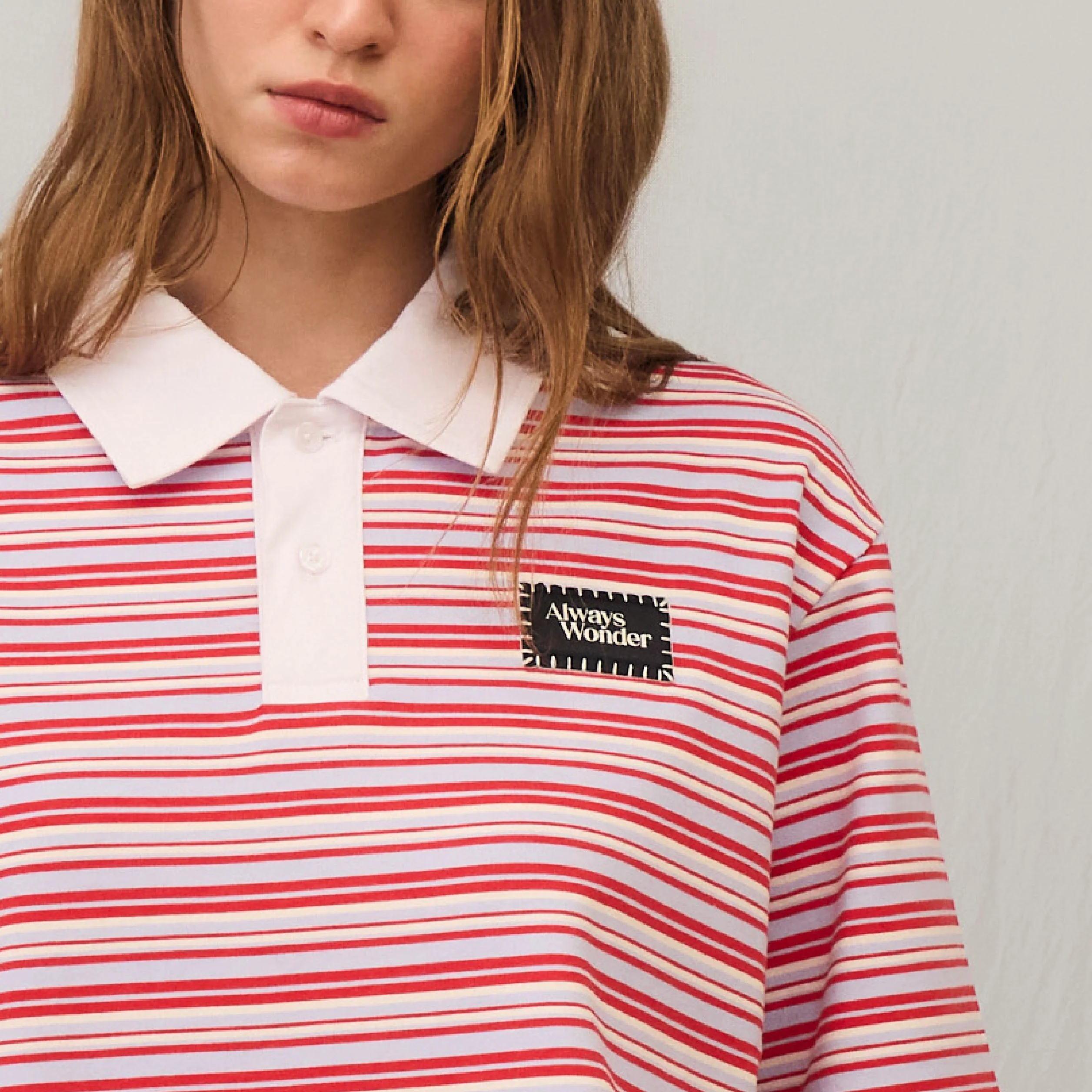 Comfort Stripe Short-Sleeve polo | Cheery Sky - Image 6