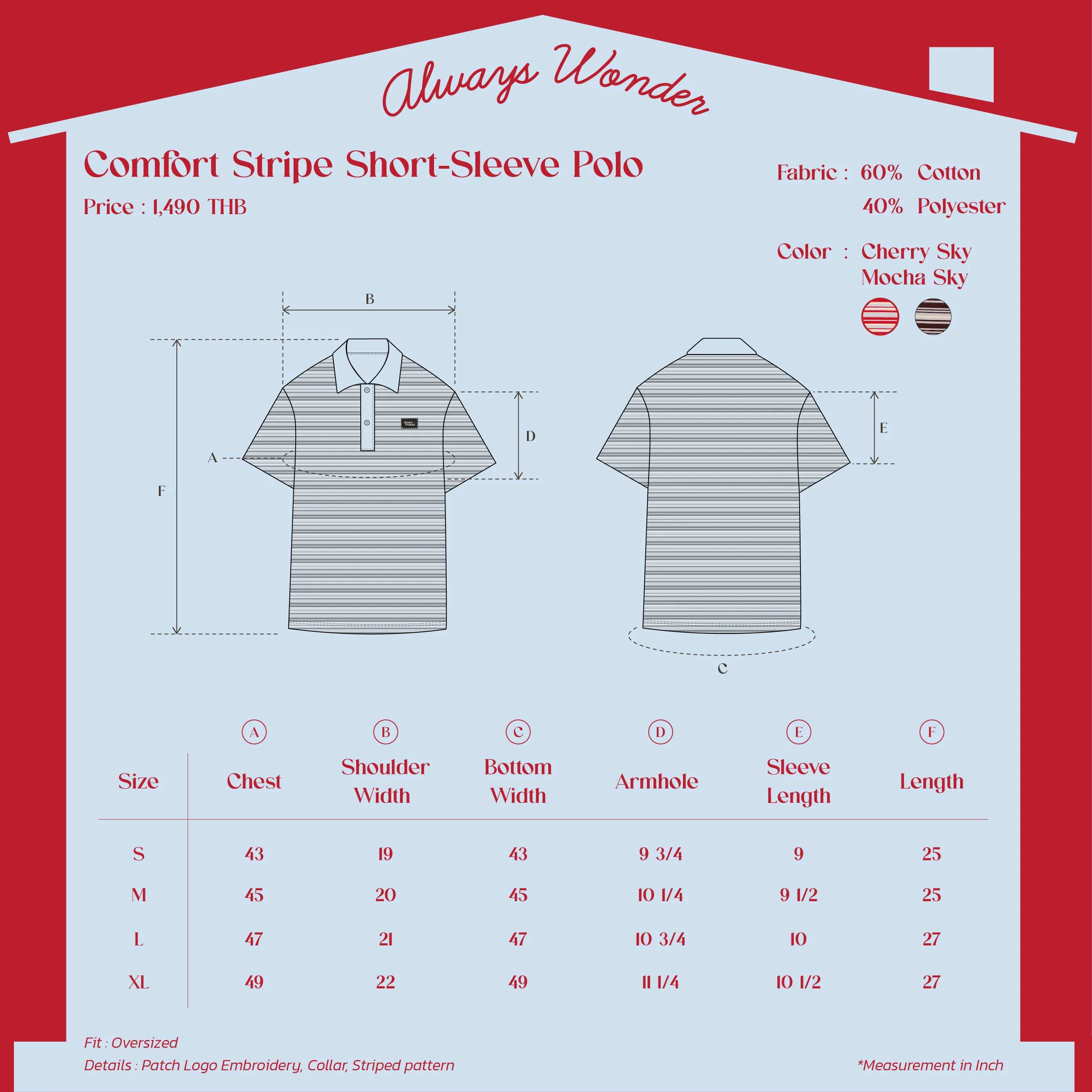 Comfort Stripe Short-Sleeve polo | Cheery Sky - Image 7