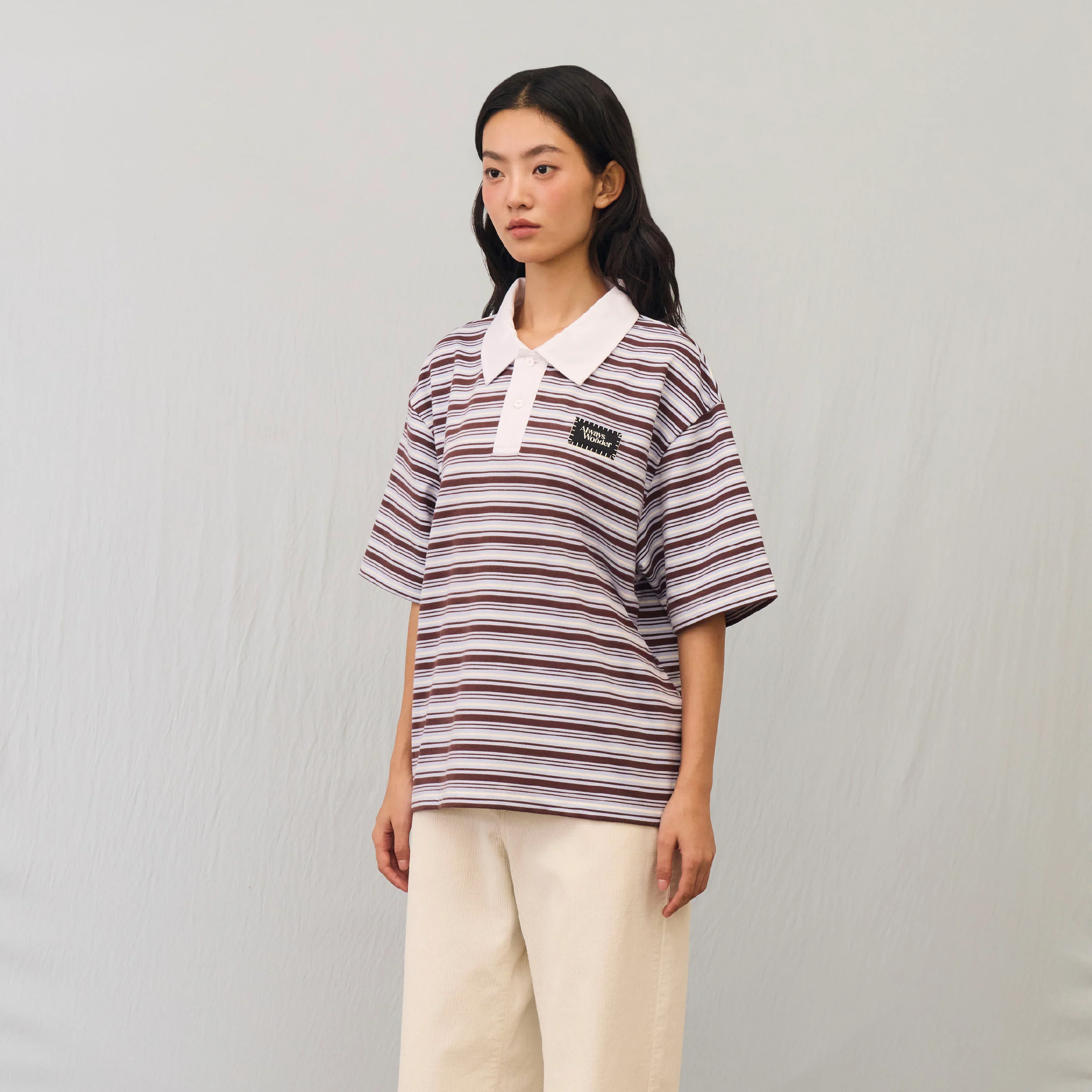 Comfort Stripe Short-Sleeve polo | Mocha Sky - Image 4