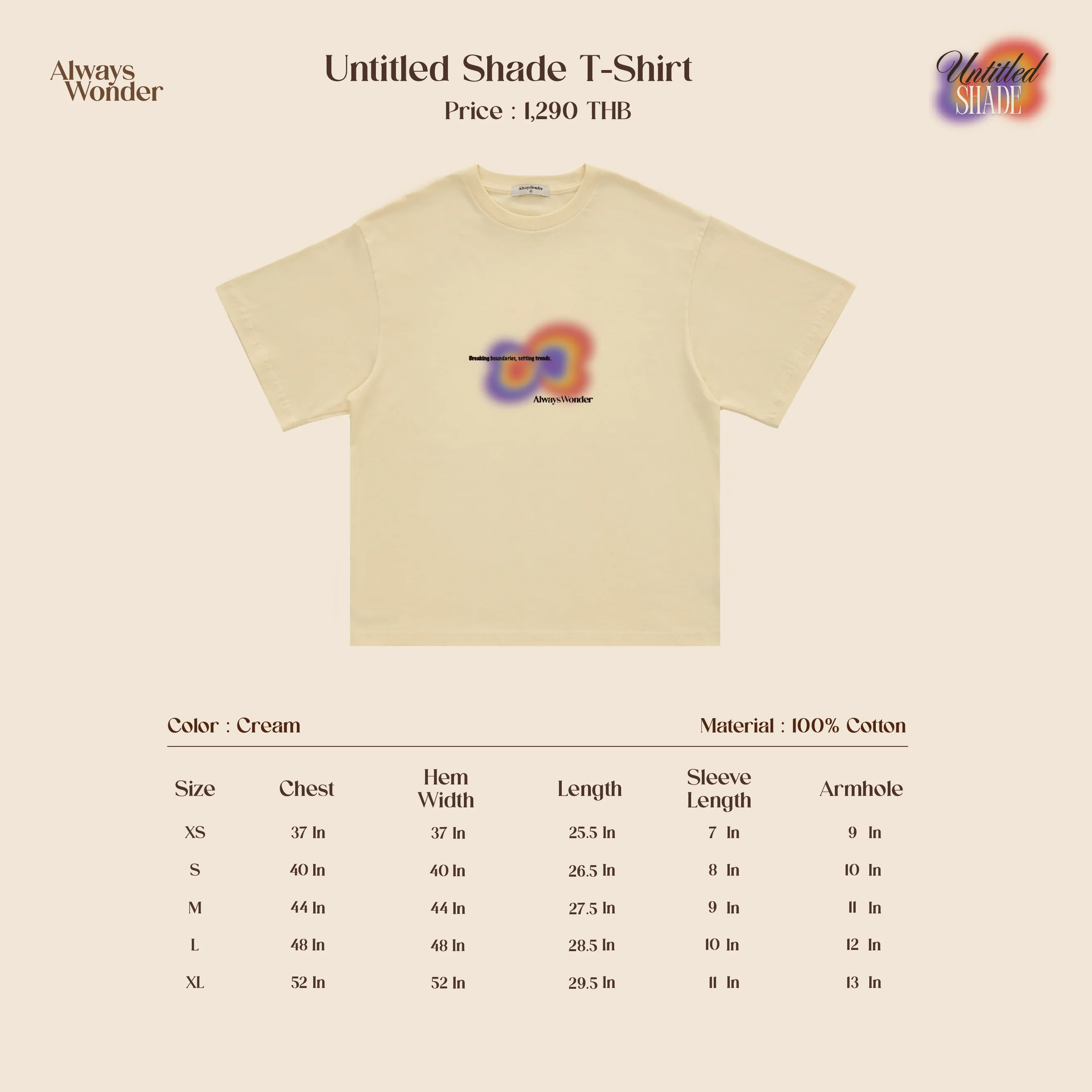 Cream T-shirt | Untitled Shade - Image 5