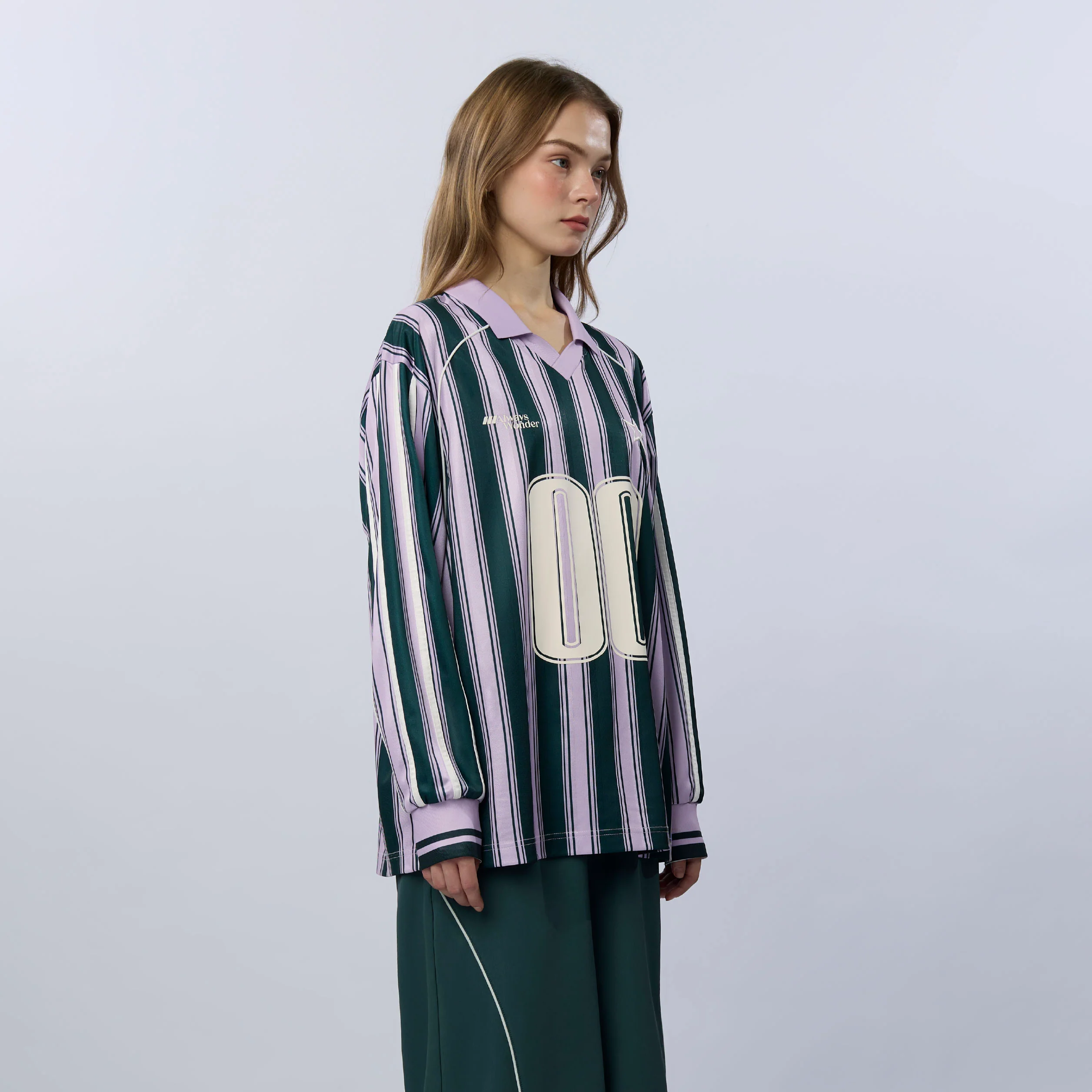 Double Zero Squad Jersey | Muted Lilac - Forest green - Image 4