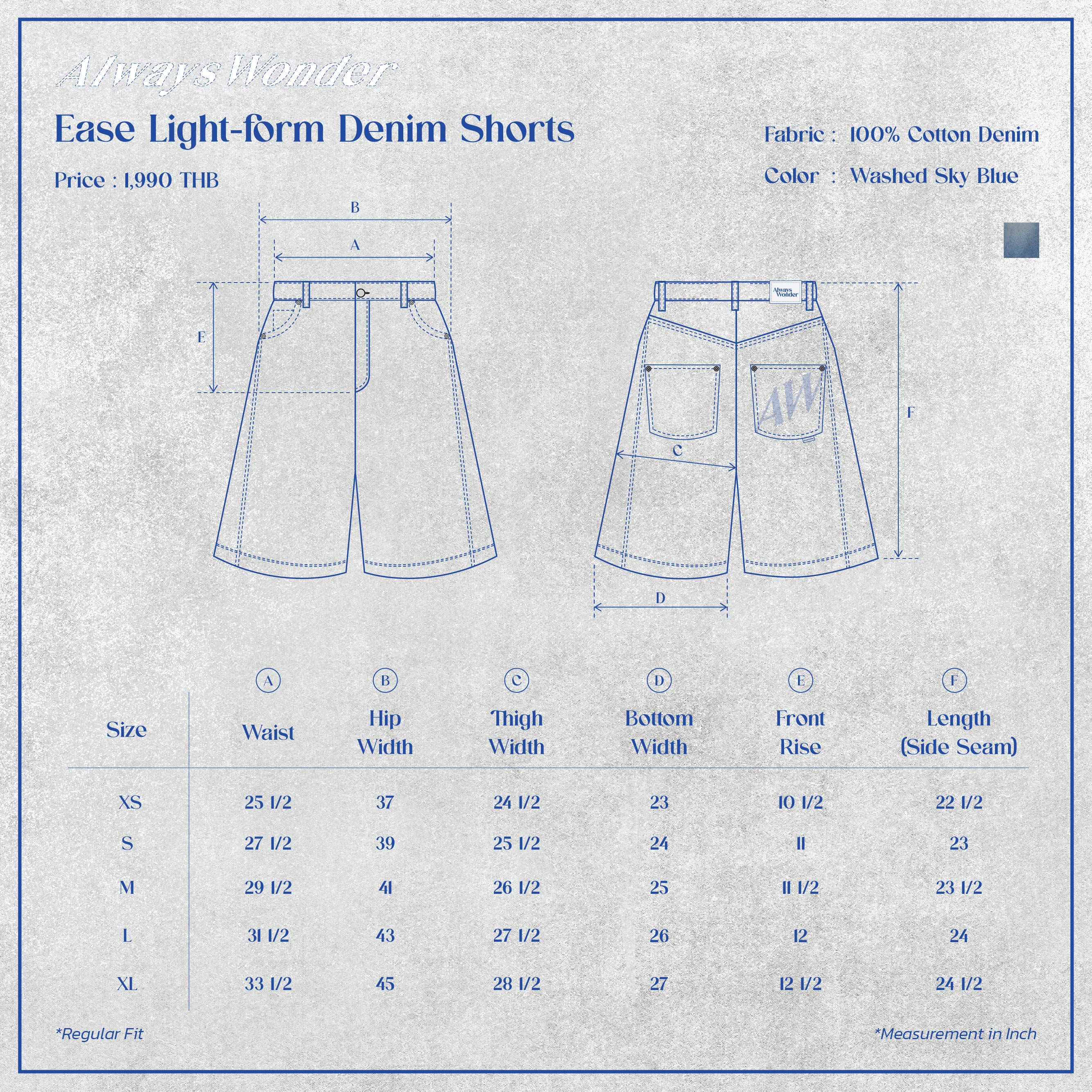 Ease Light-form Denim Shorts | Washed Sky Blue - Image 7