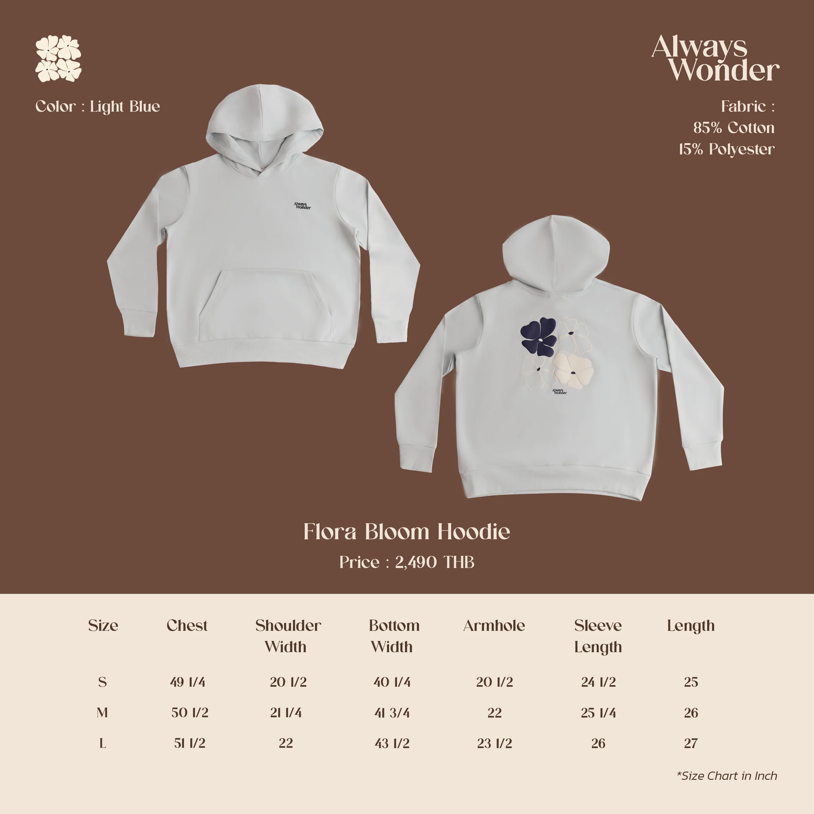 Flora Bloom Hoodie | Light Blue - Image 7