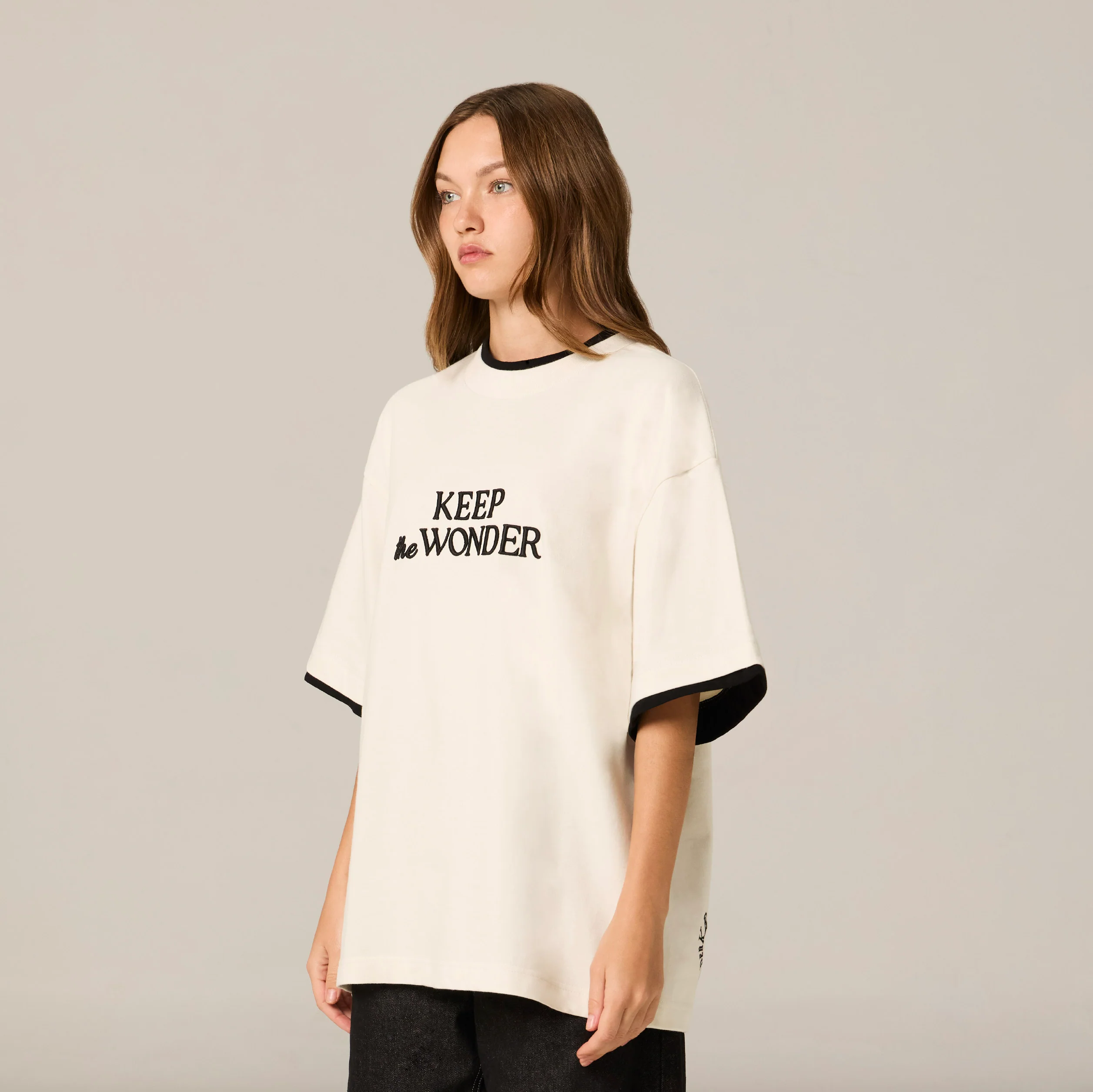 Keep the Wonder Layered Tee | Oat Milk - Image 3