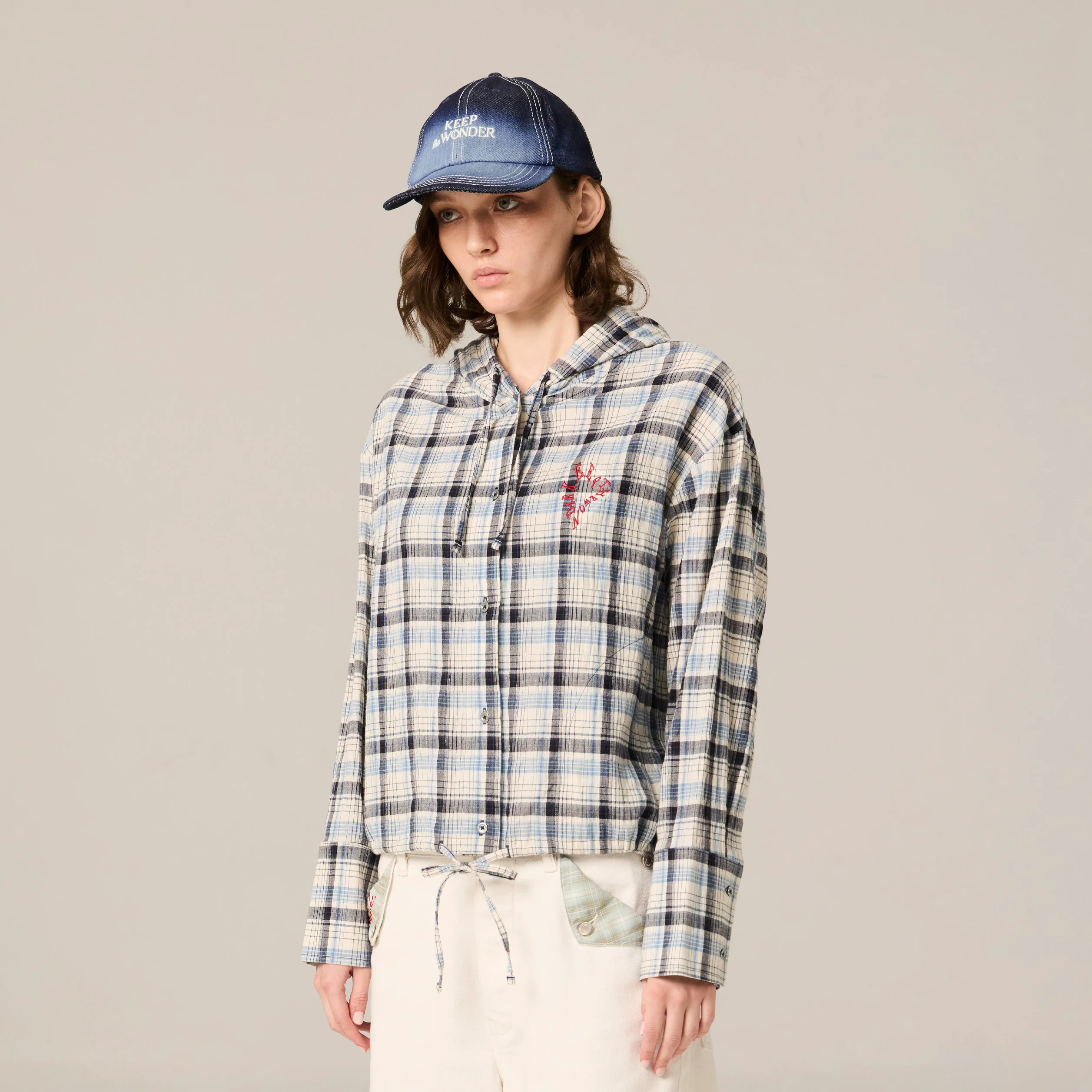 Lovelier hoodies | Blue and White Tartan - Image 3