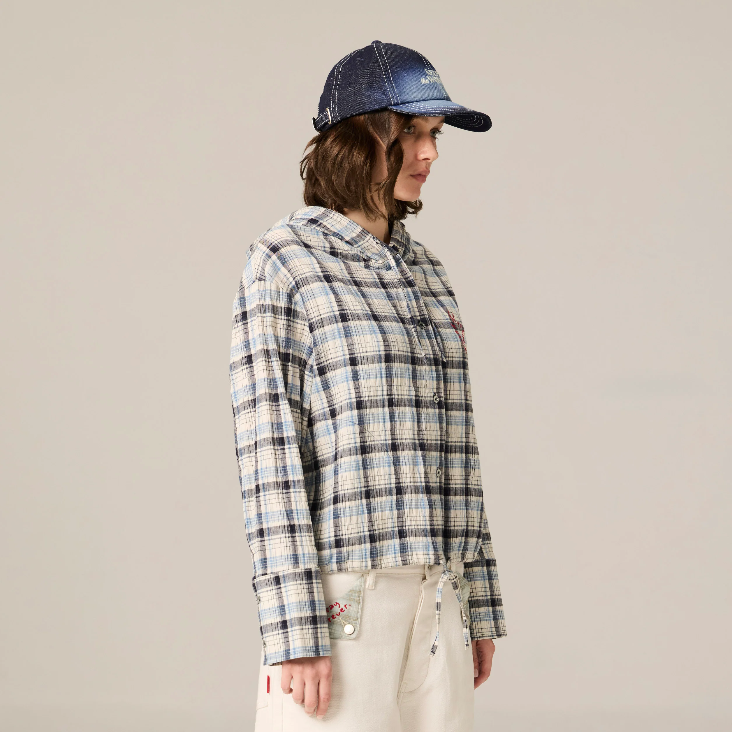 Lovelier hoodies | Blue and White Tartan - Image 4
