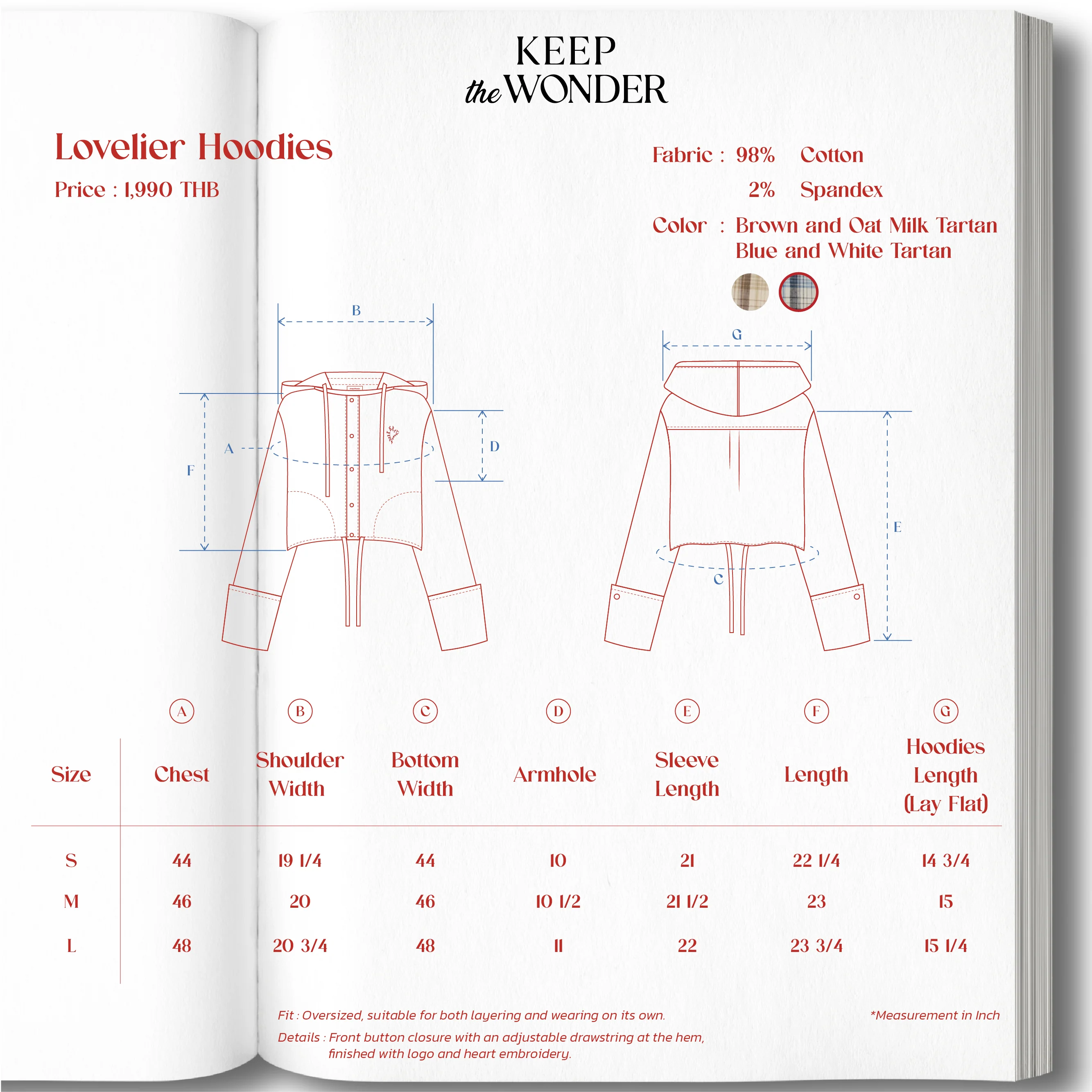 Lovelier hoodies | Blue and White Tartan - Image 7