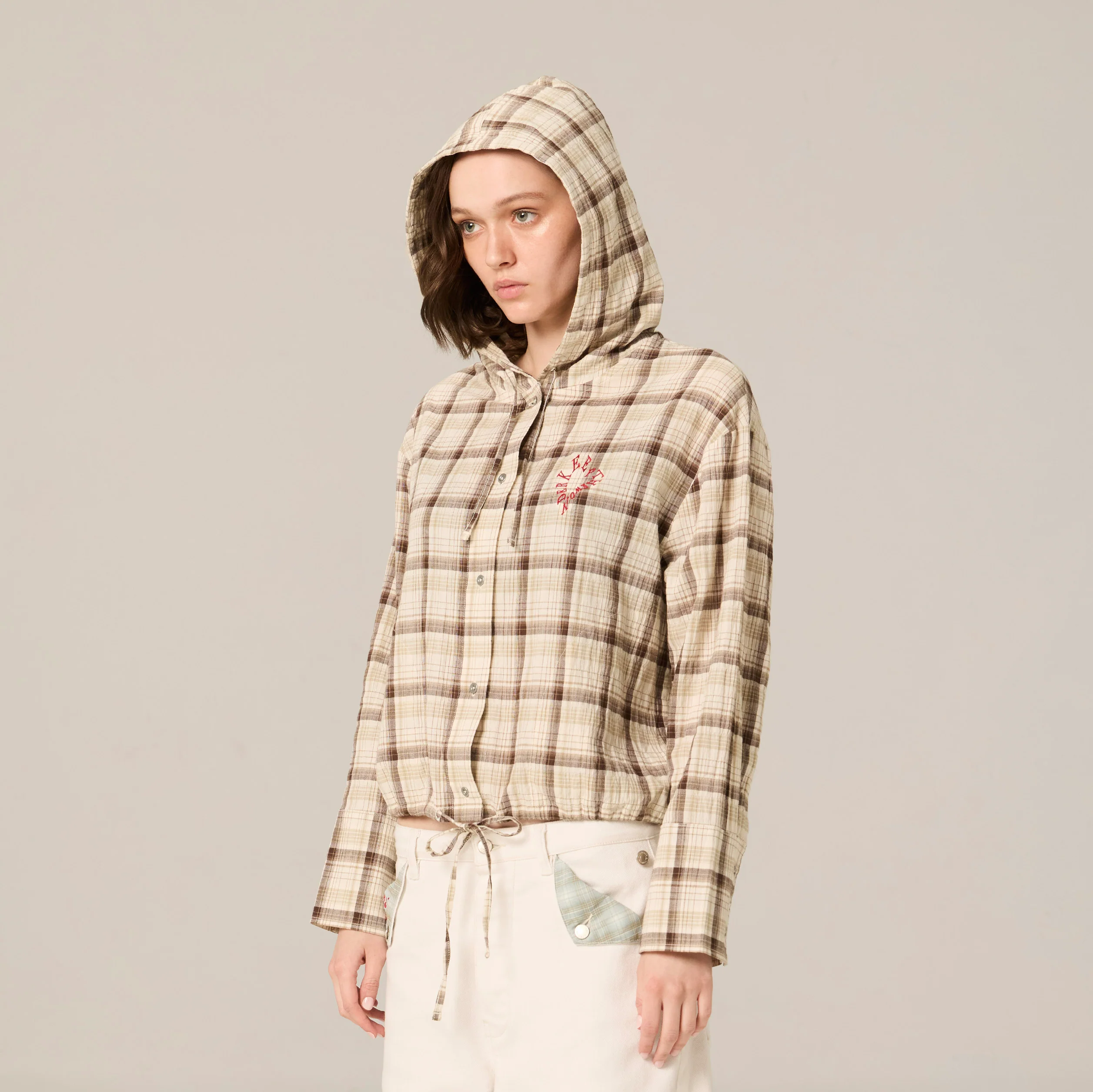Lovelier hoodies | Brown and Oat Milk Tartan - Image 3