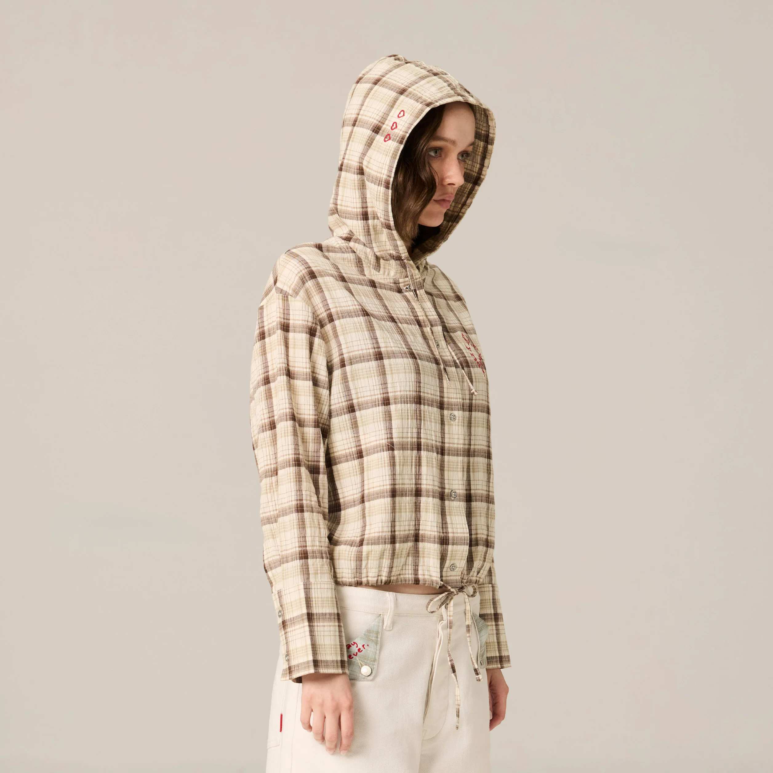 Lovelier hoodies | Brown and Oat Milk Tartan - Image 4