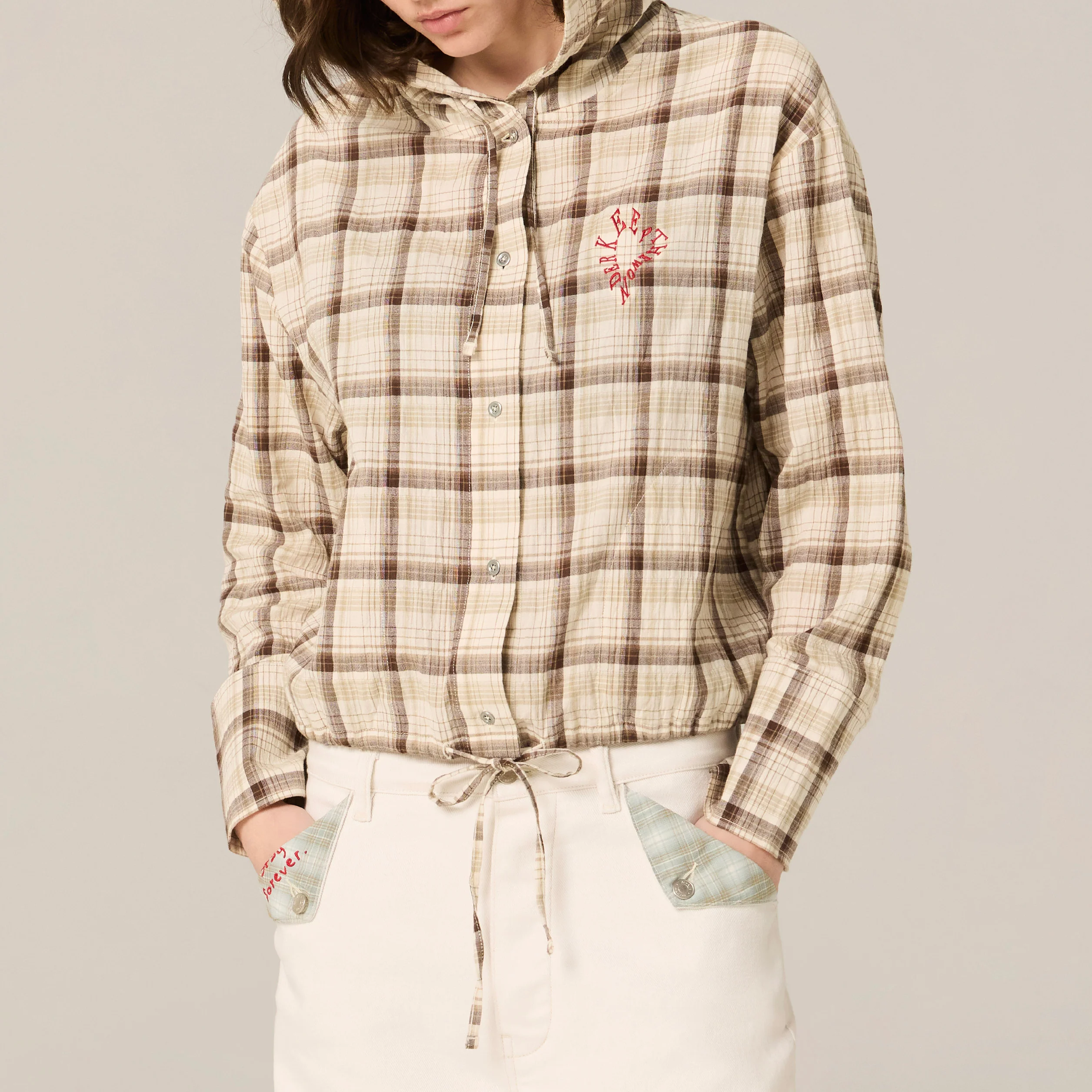 Lovelier hoodies | Brown and Oat Milk Tartan - Image 6
