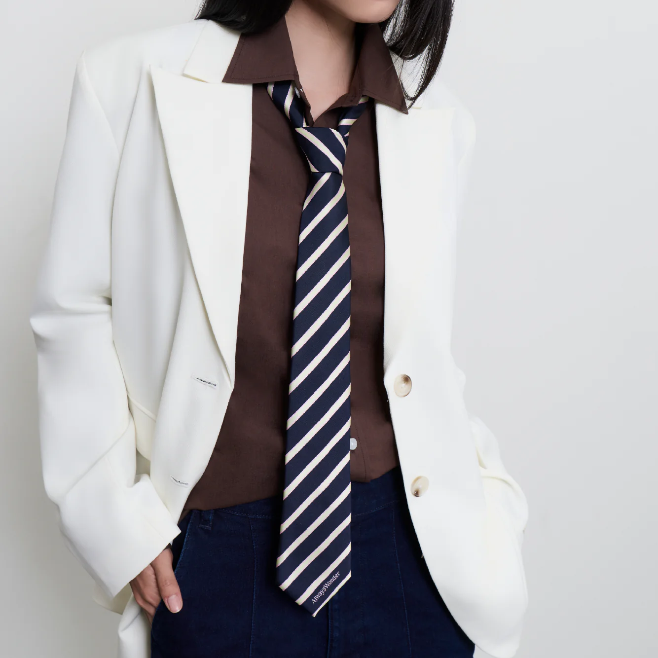 Meeting Tie | Navy-Ivory - Image 3