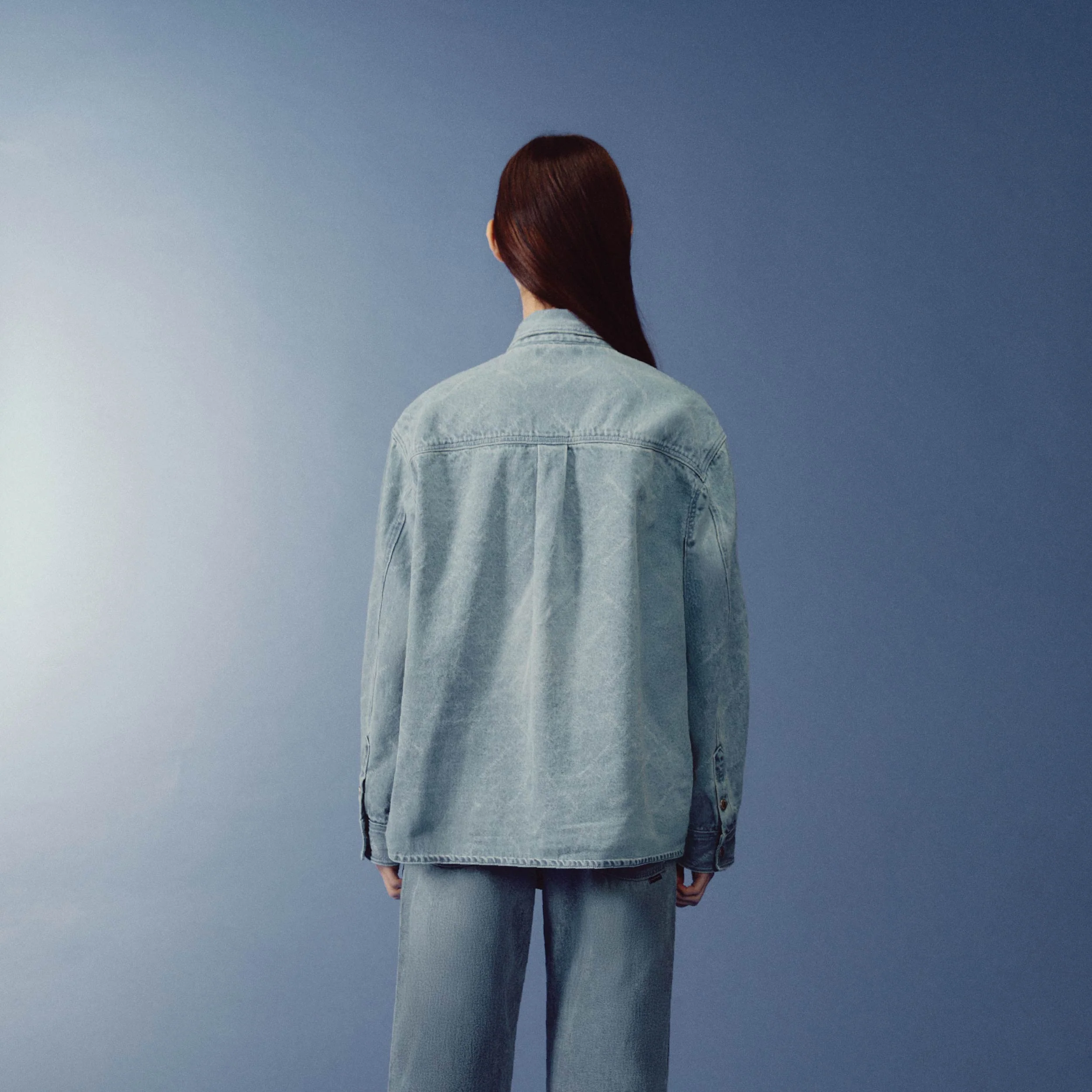 Monogram Flow Denim Jacket | Washed Sky Blue - Image 6