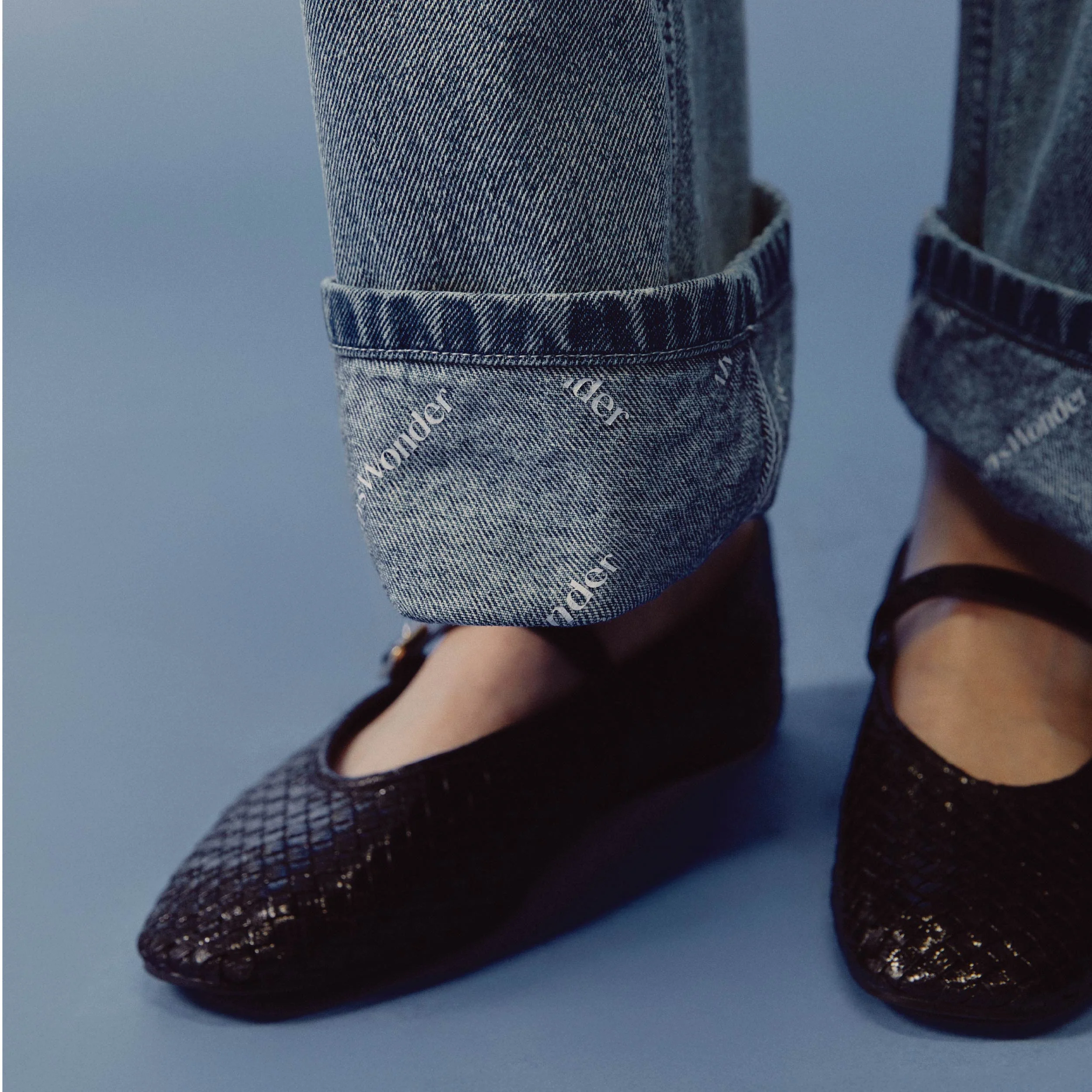 Outline Monogram Denim Pants | Washed Sky Blue - Image 6