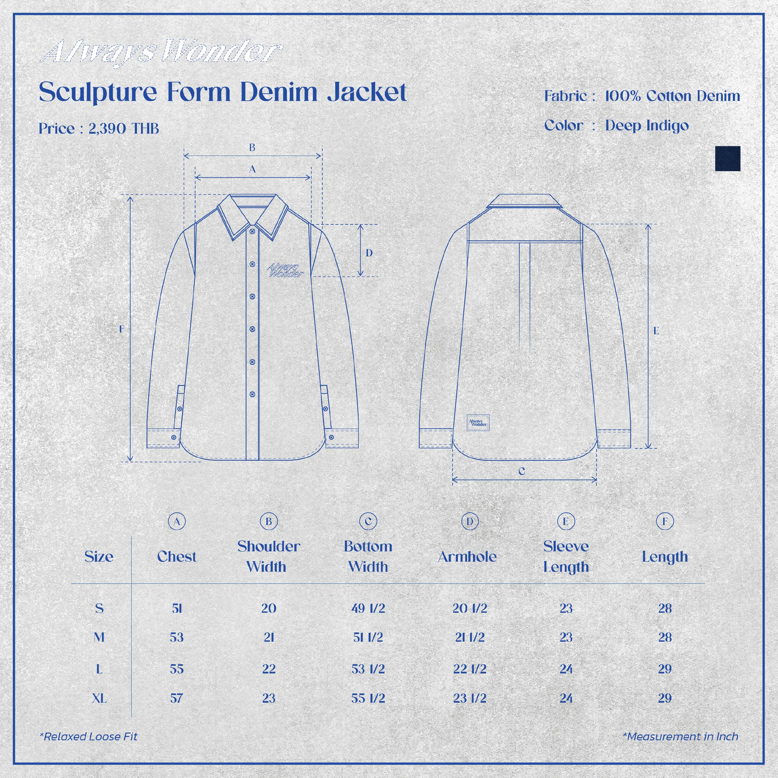 Sculpture Form Denim Jacket | Deep Indigo - Image 7