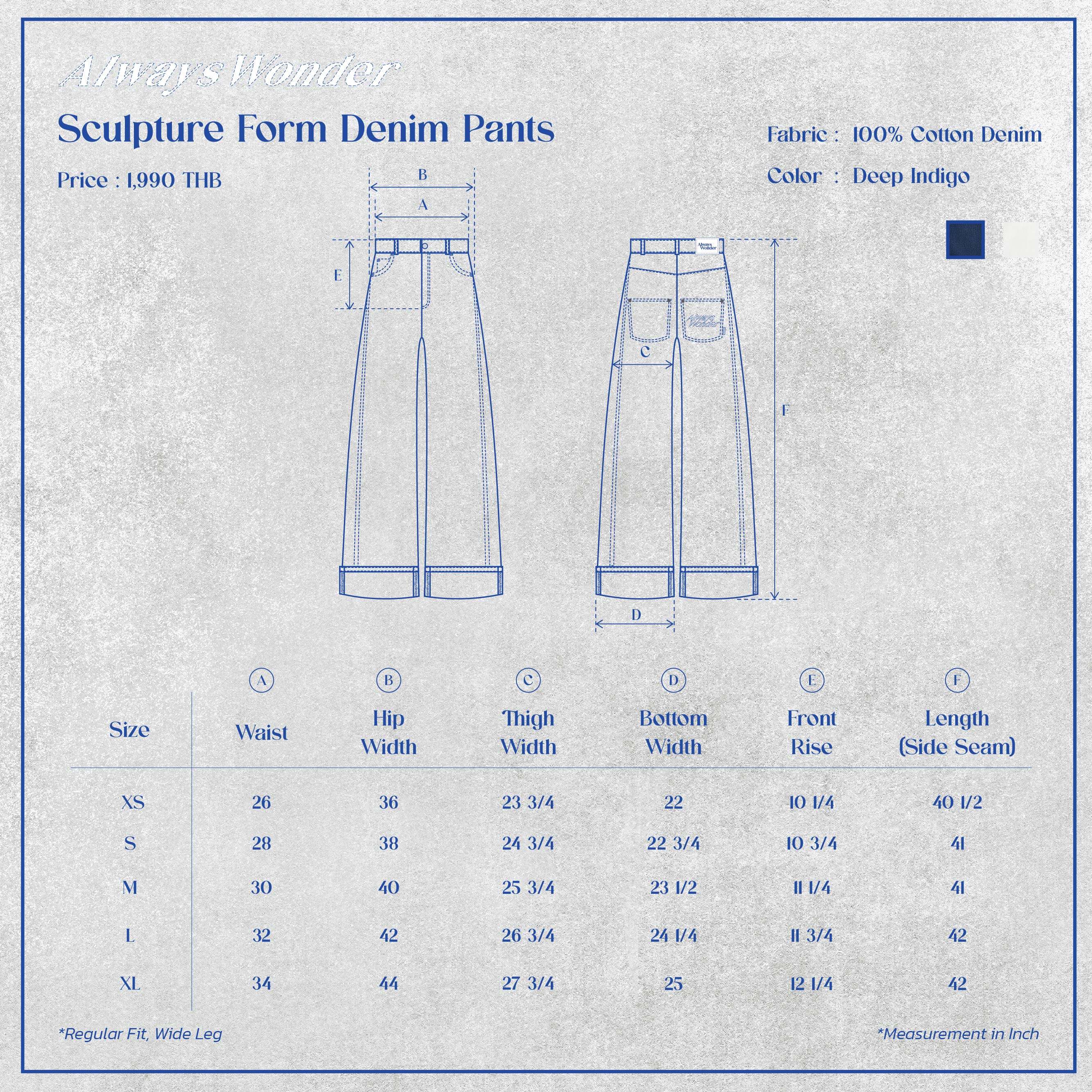 Sculpture Form Denim Pants | Deep Indigo - Image 8