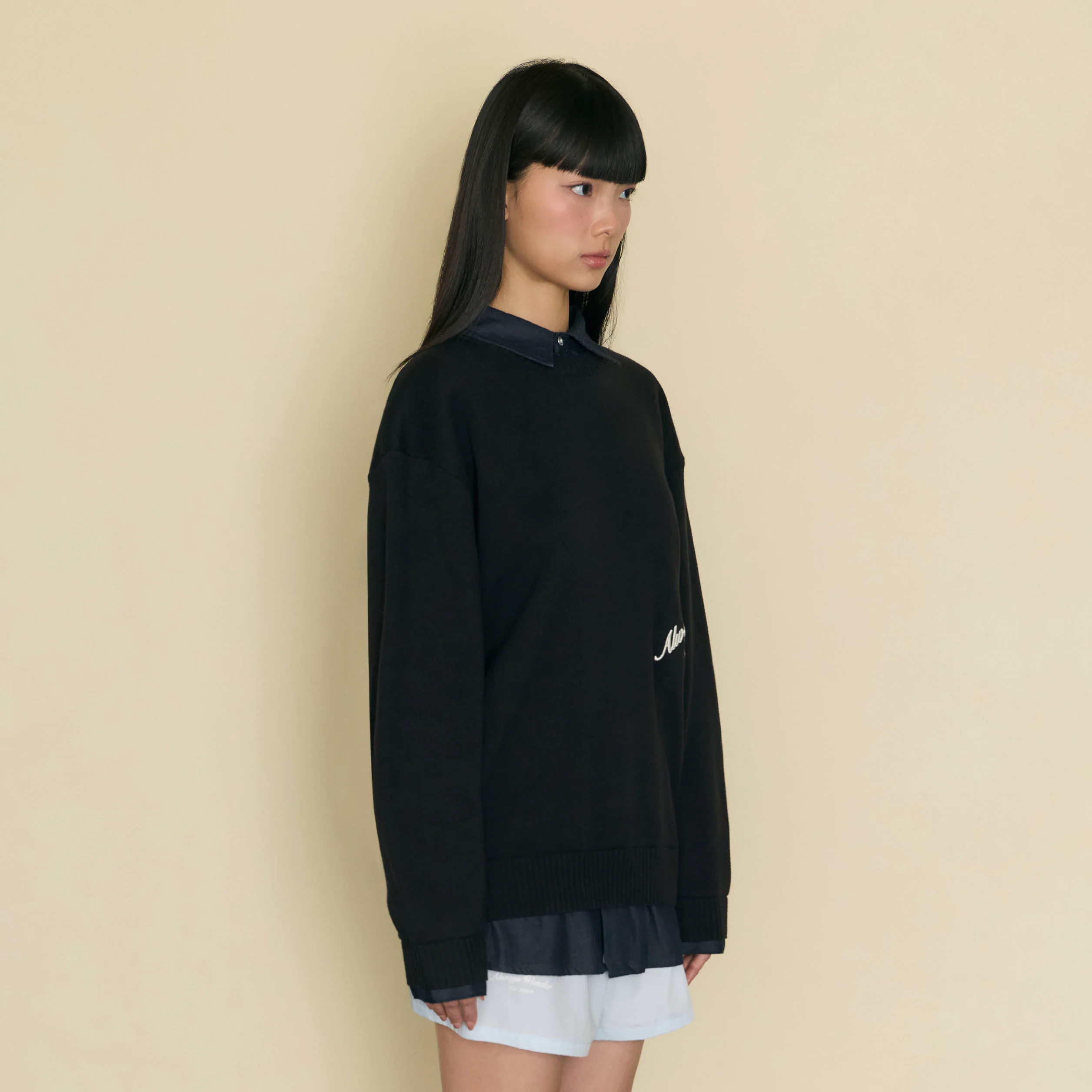 Quiet Layered Sweater | Charcoal - Image 4