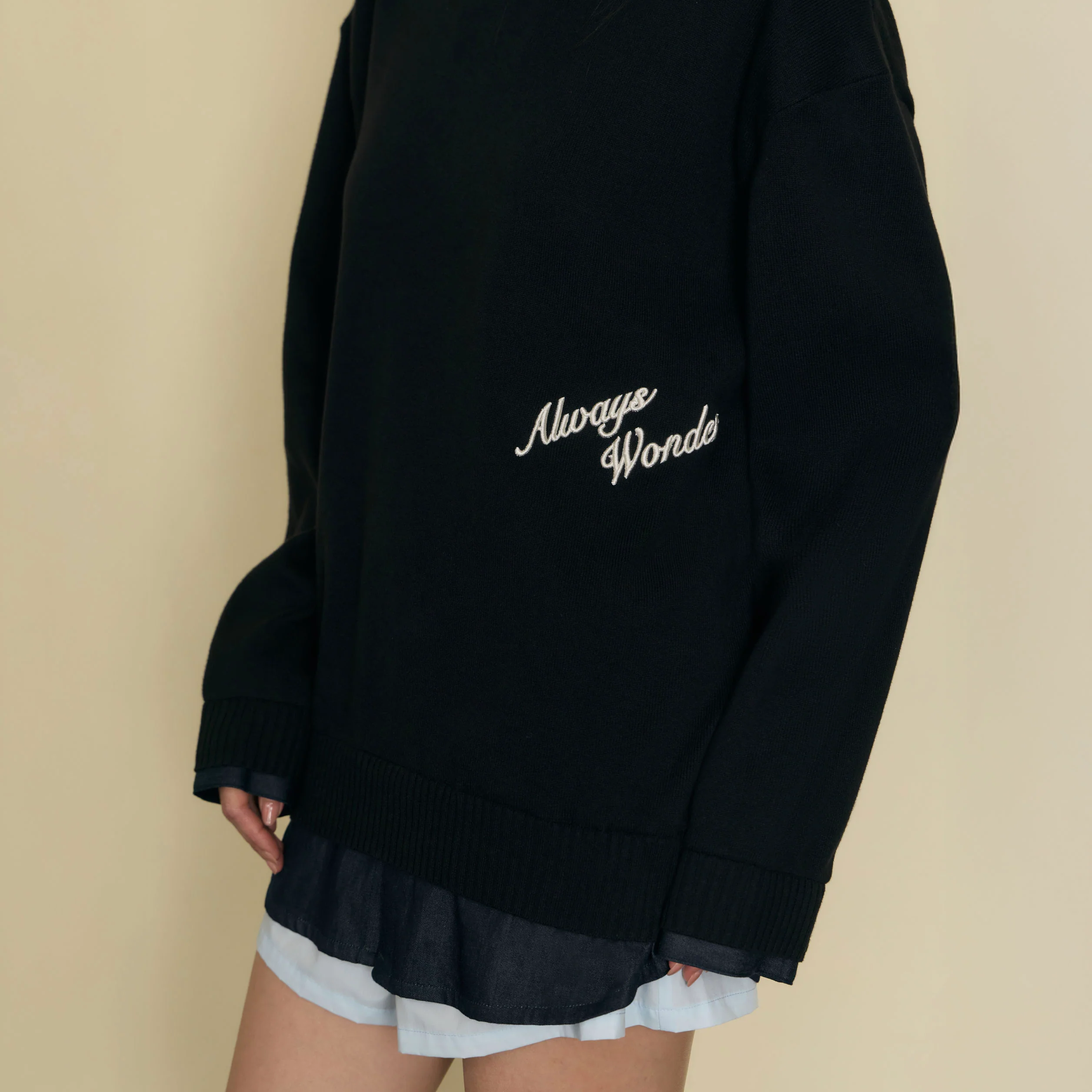 Quiet Layered Sweater | Charcoal - Image 6