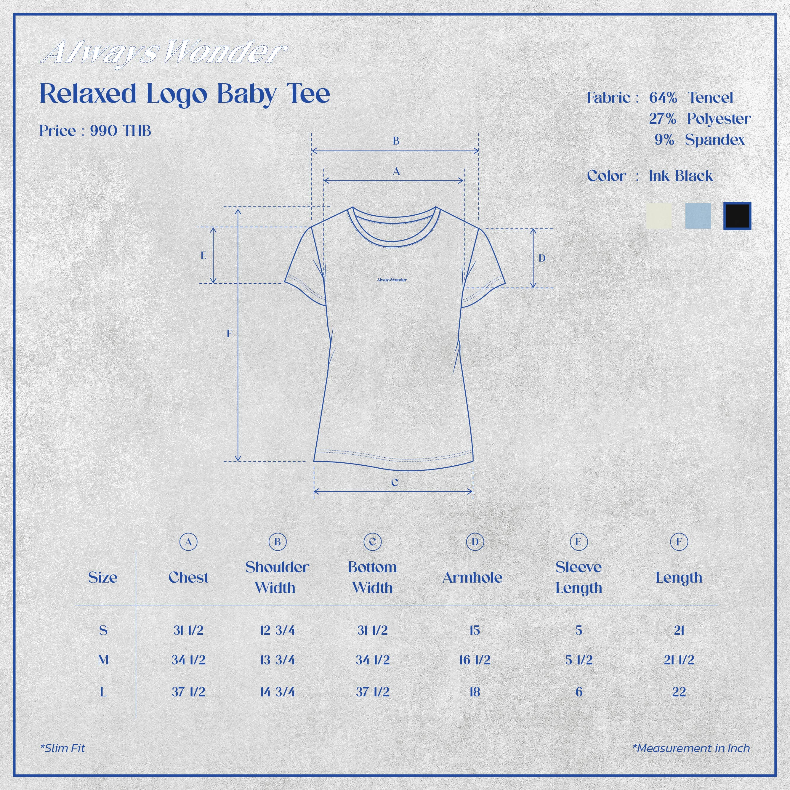 Relaxed Logo Baby Tee | Ink Black - Image 7