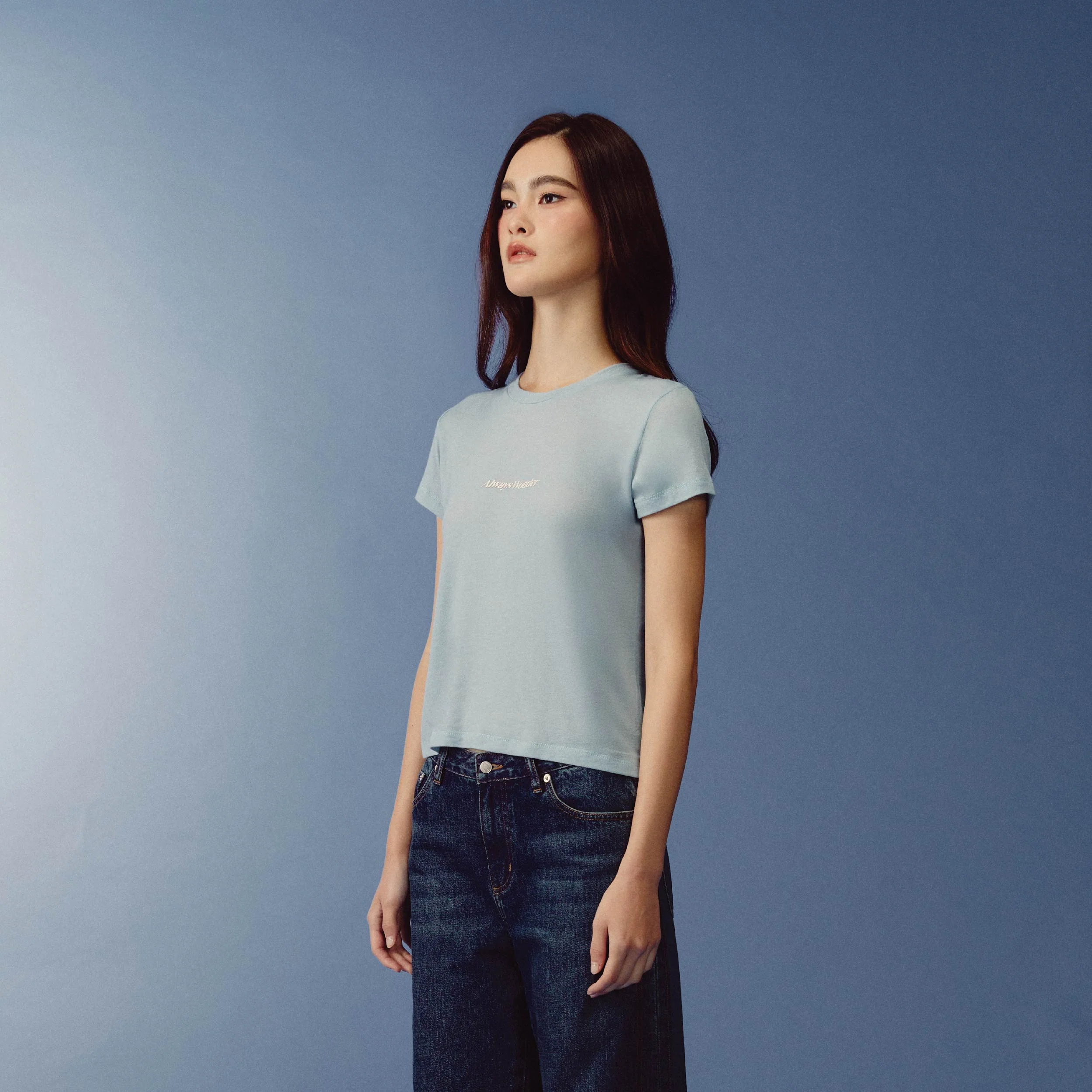 Relaxed Logo Baby Tee | Pale Blue - Image 3