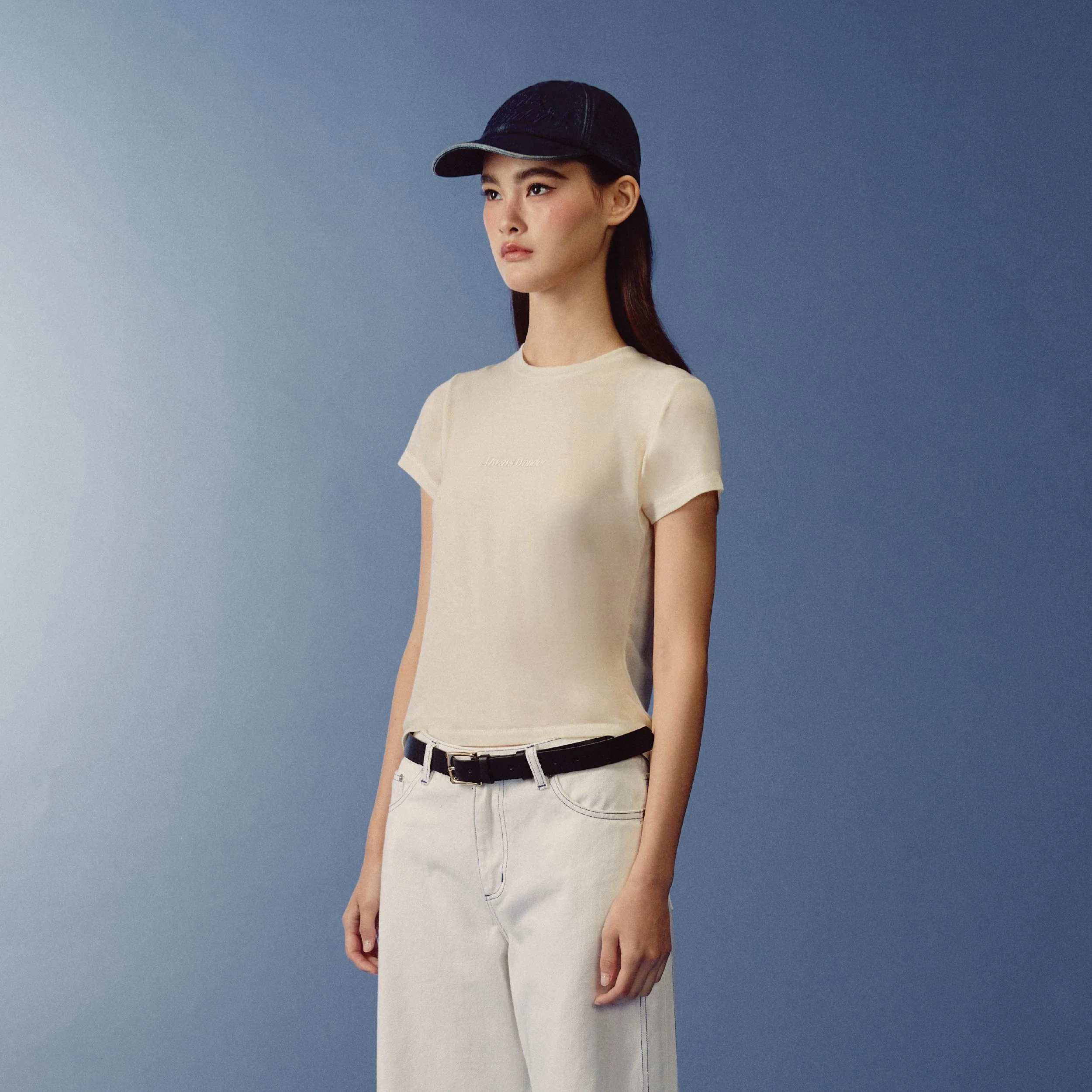 Relaxed Logo Baby Tee | Sand beige - Image 4