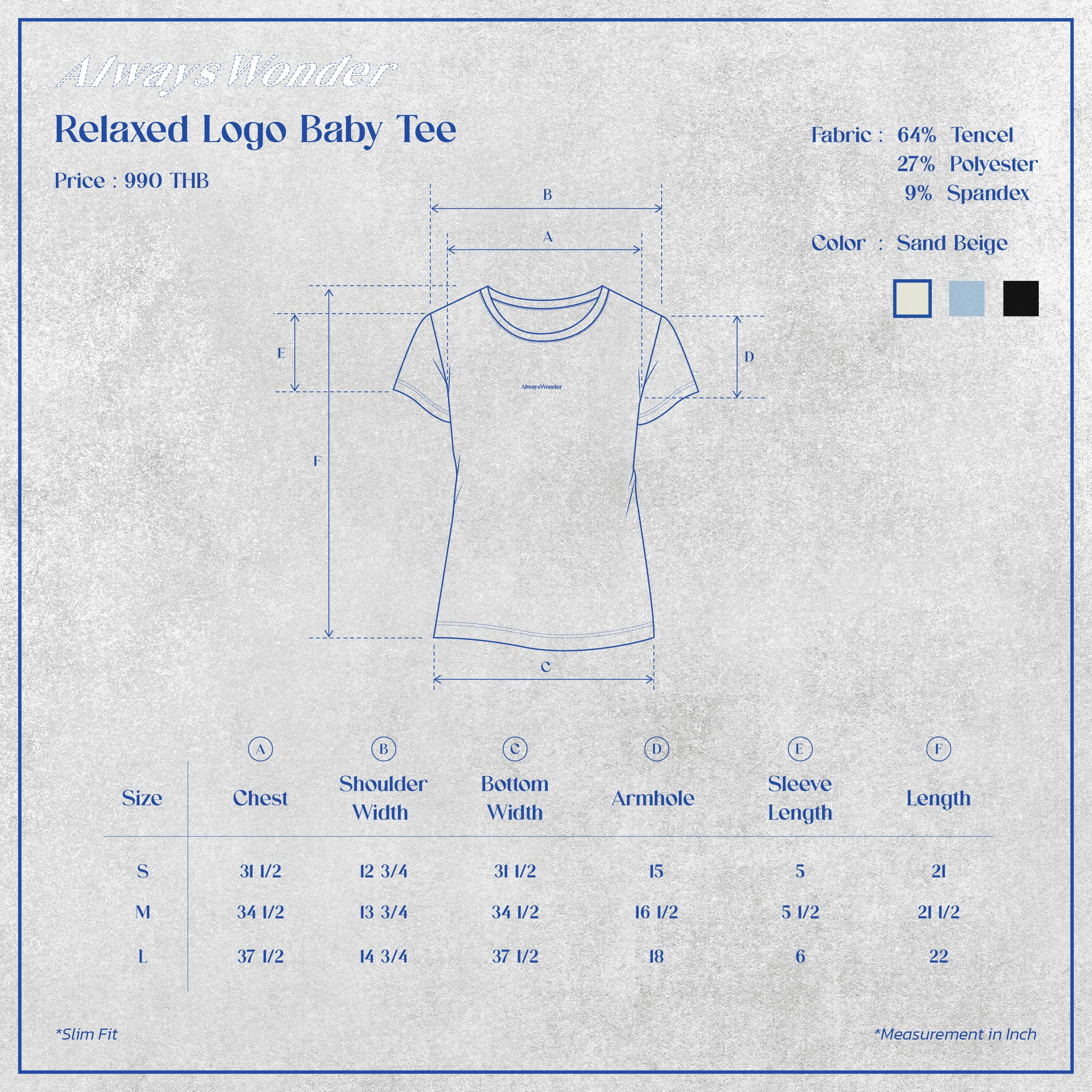 Relaxed Logo Baby Tee | Sand beige - Image 7