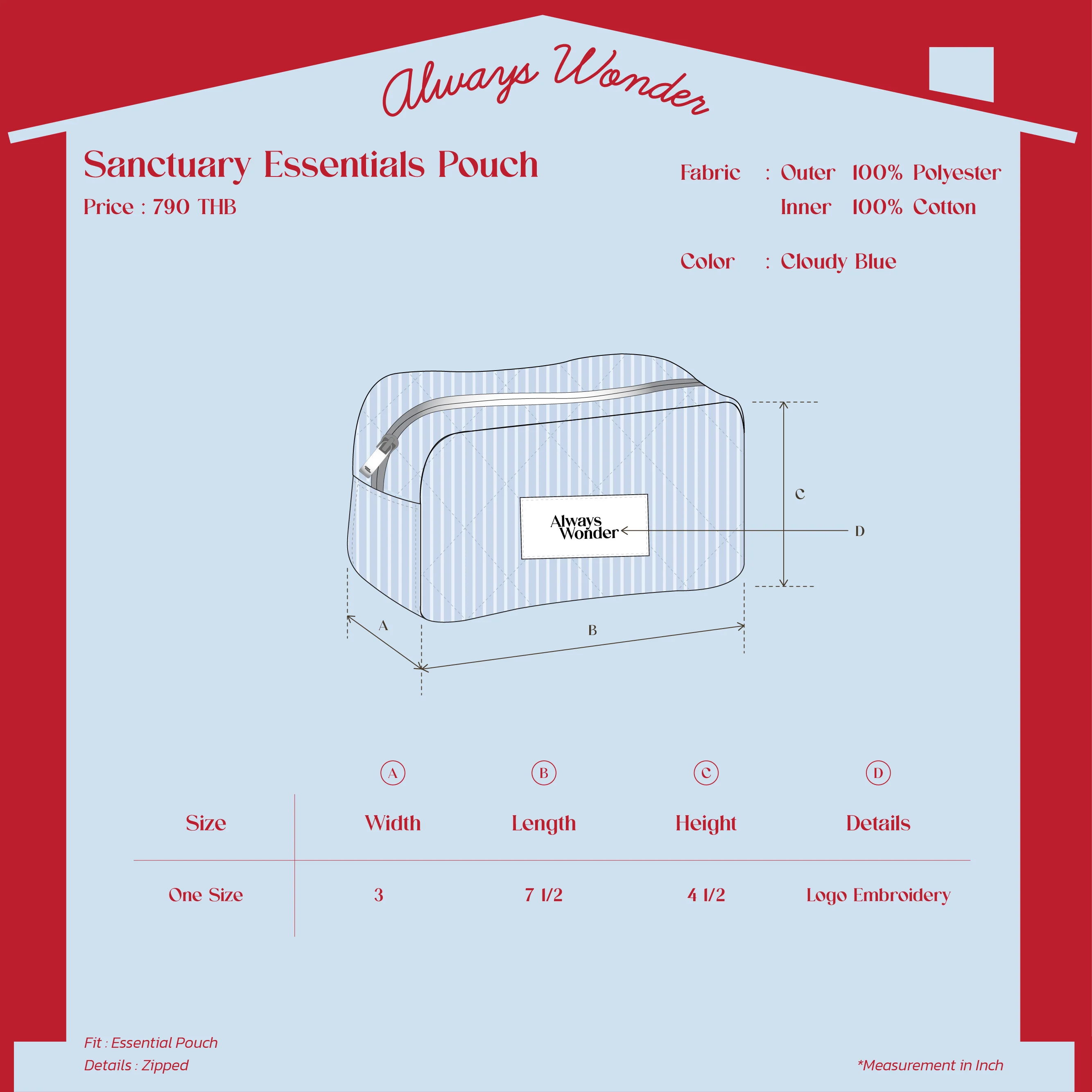 Sanctuary Essentials Pouch | Cloudy Blue - Image 4