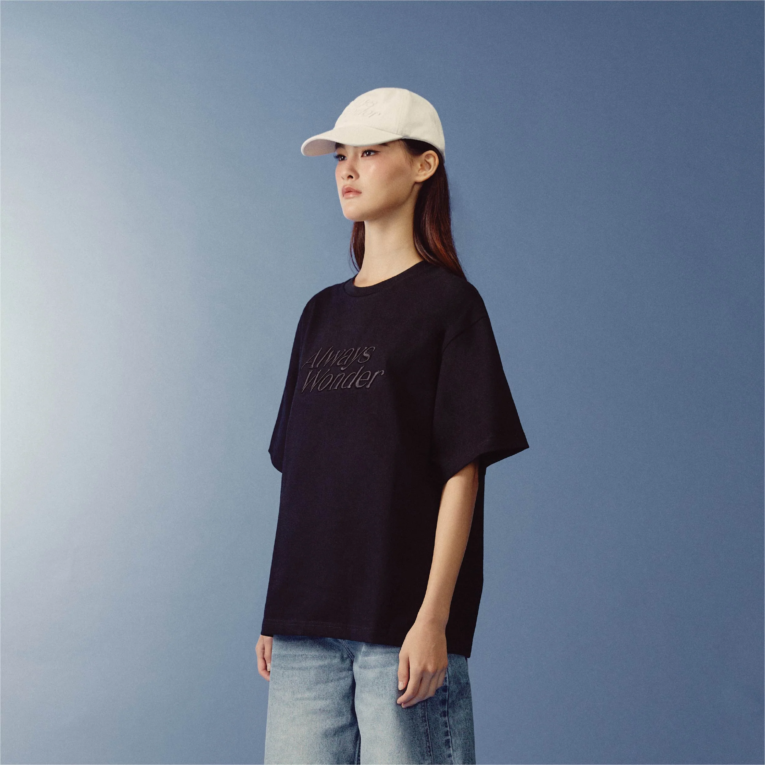 Sculpture Oversized Logo Tee | Ink Black - Image 3