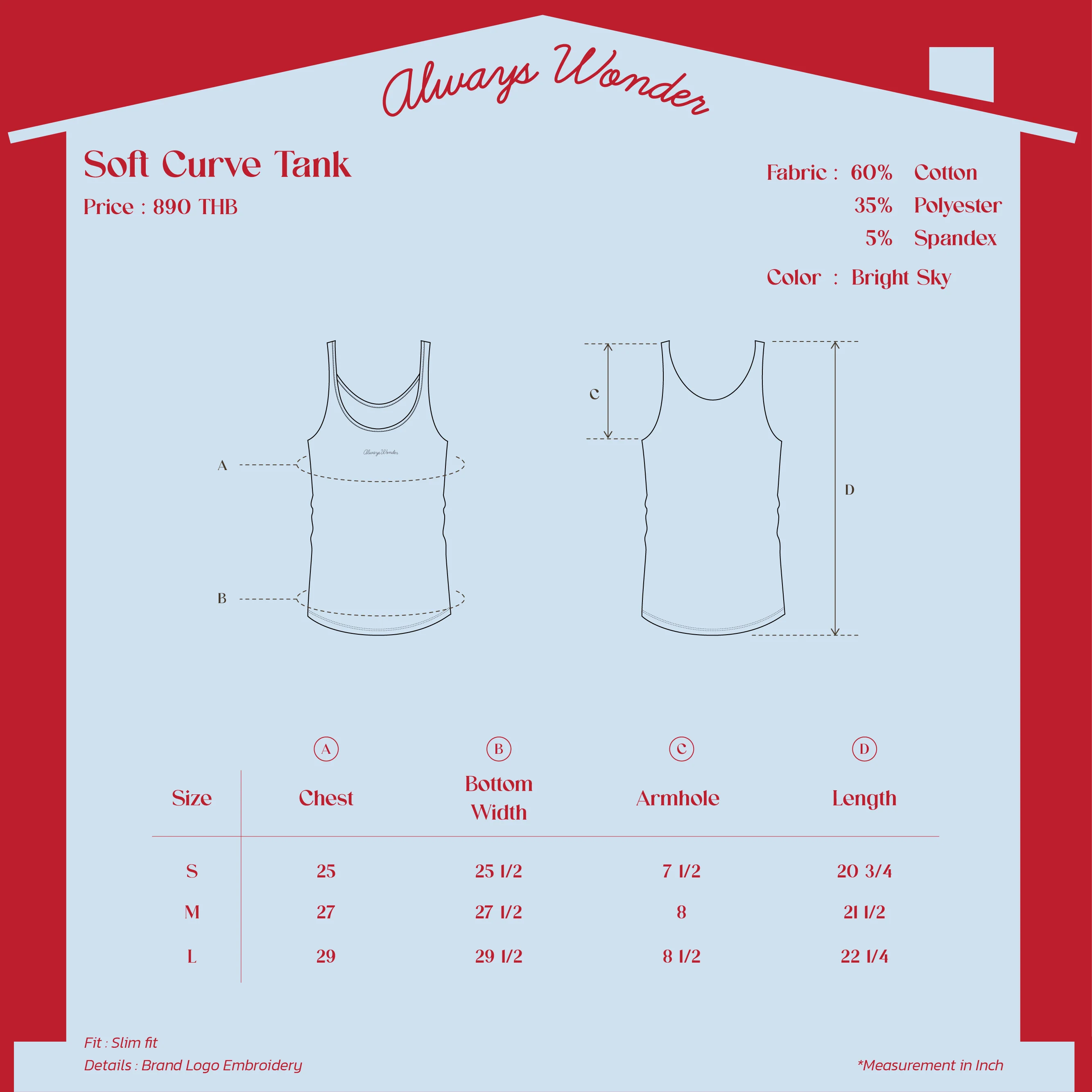 Soft Curve Tank | Bright sky - Image 7