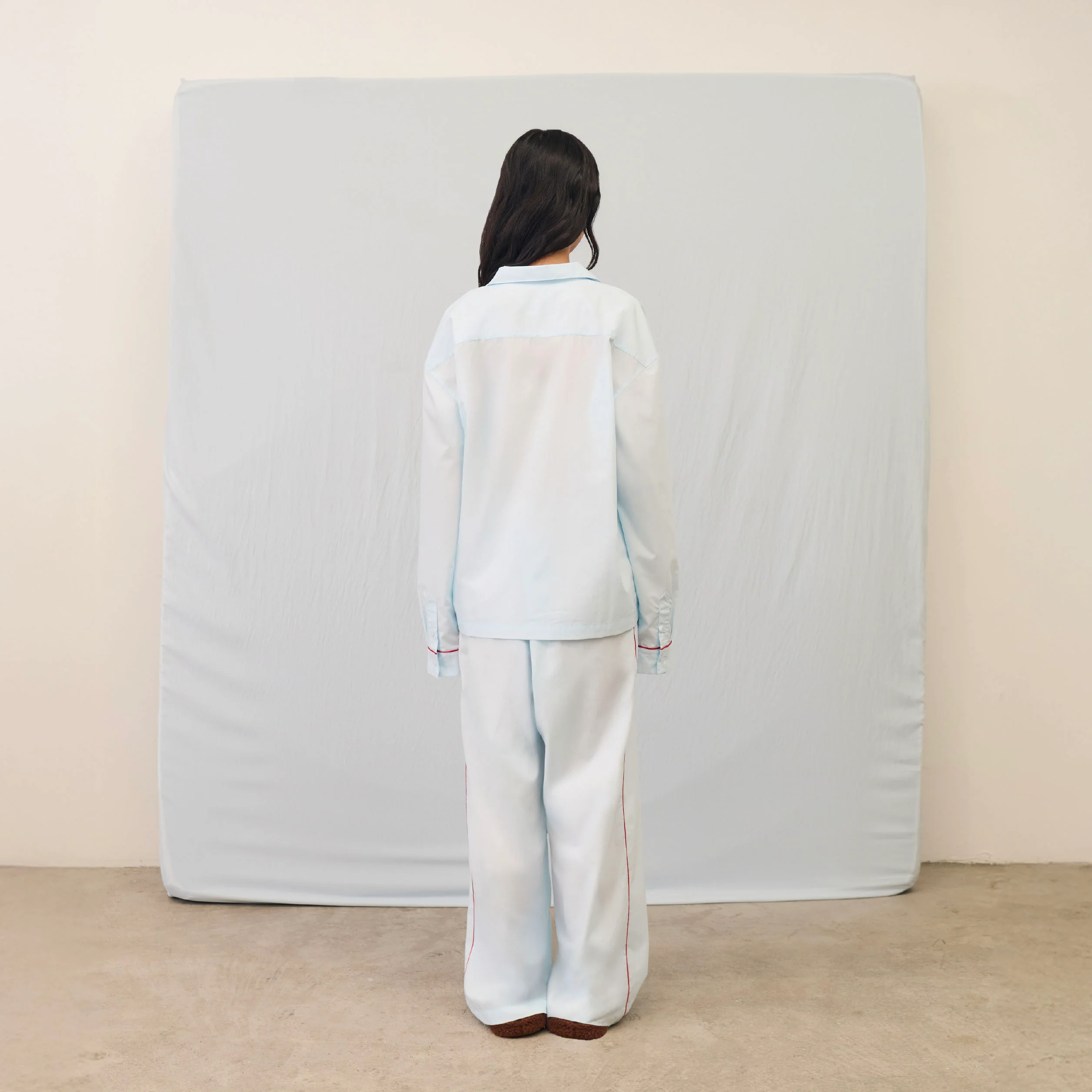Soft Day and Night Lounge Set | Soft Blue with Cherry stitch - Image 5