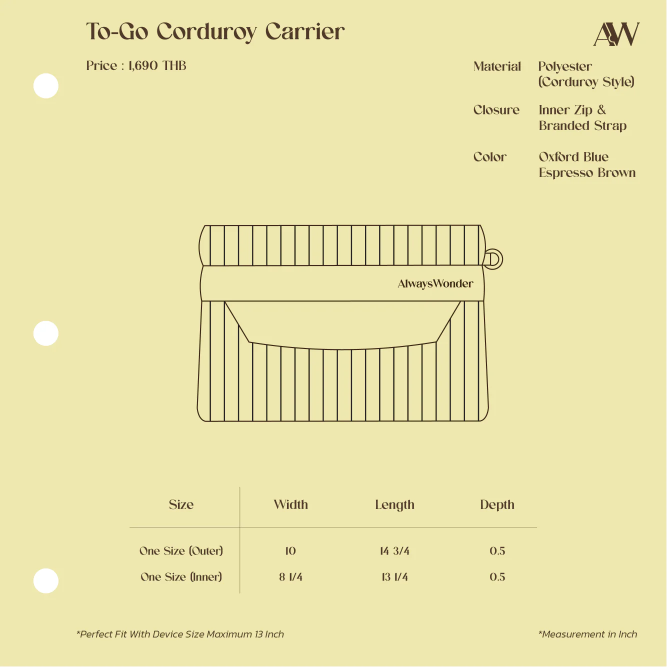To-Go Corduroy Carrier | Oxford Blue - Image 5