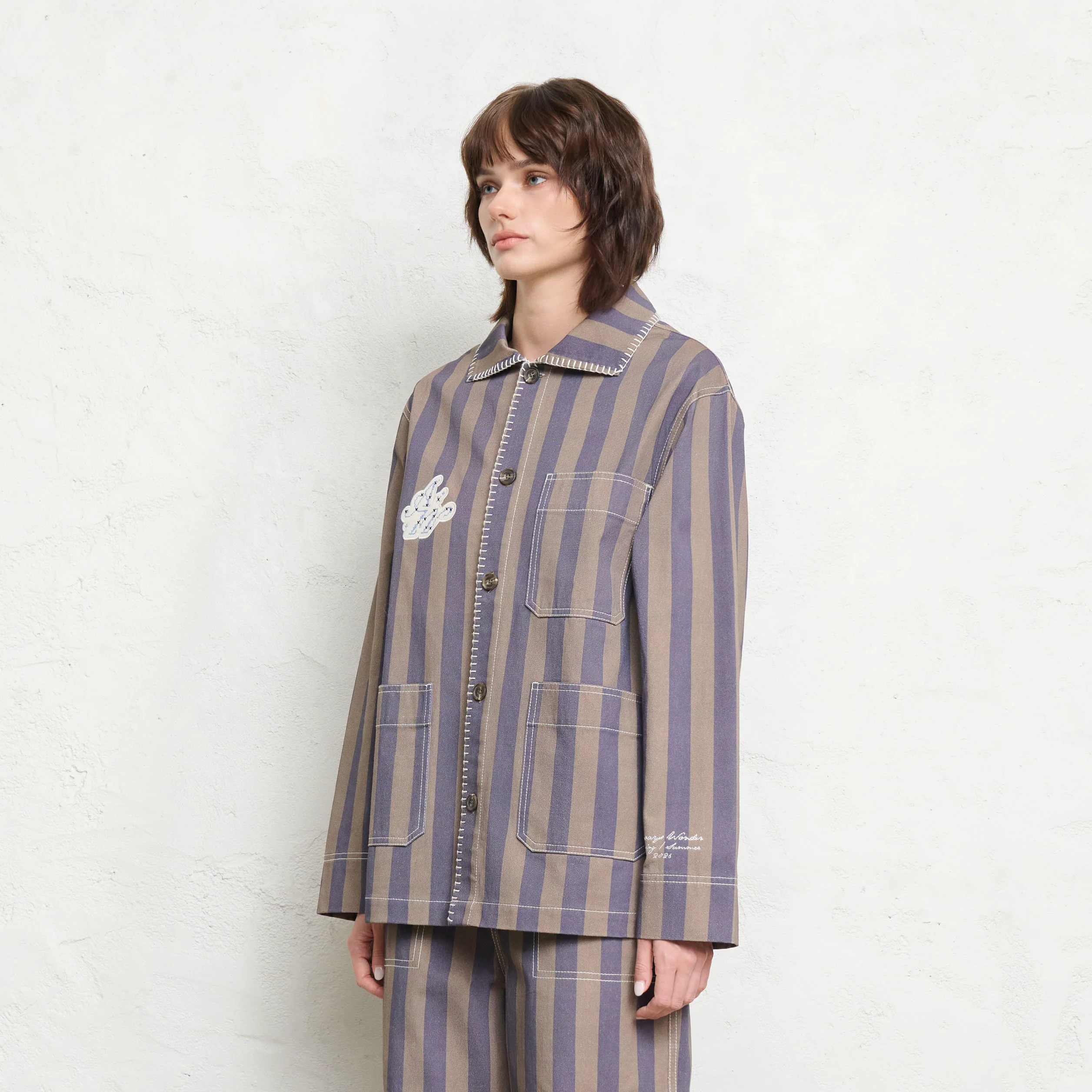 Waterlily Stripe Blazer | Sage Sky - Image 3