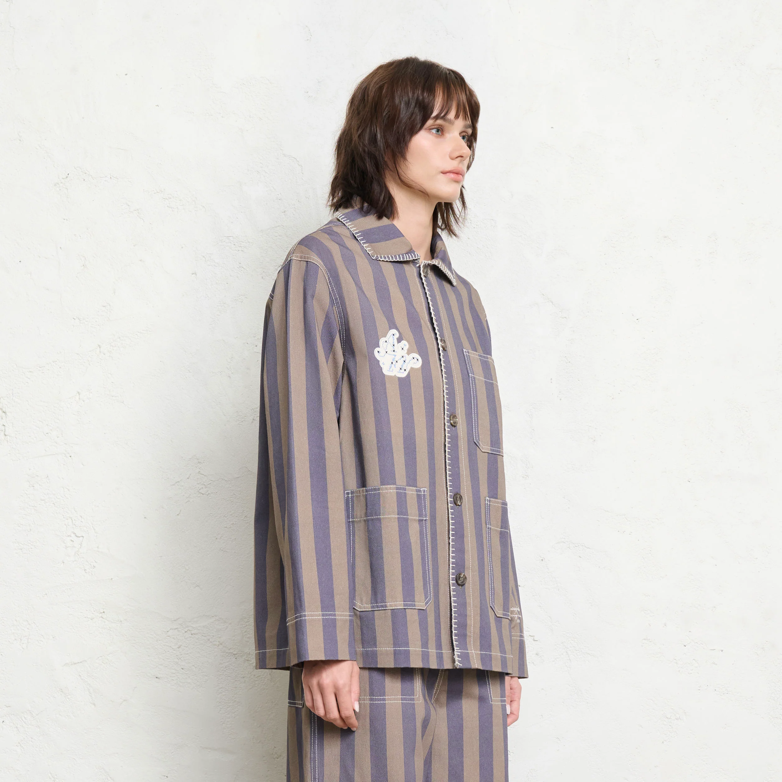 Waterlily Stripe Blazer | Sage Sky - Image 4