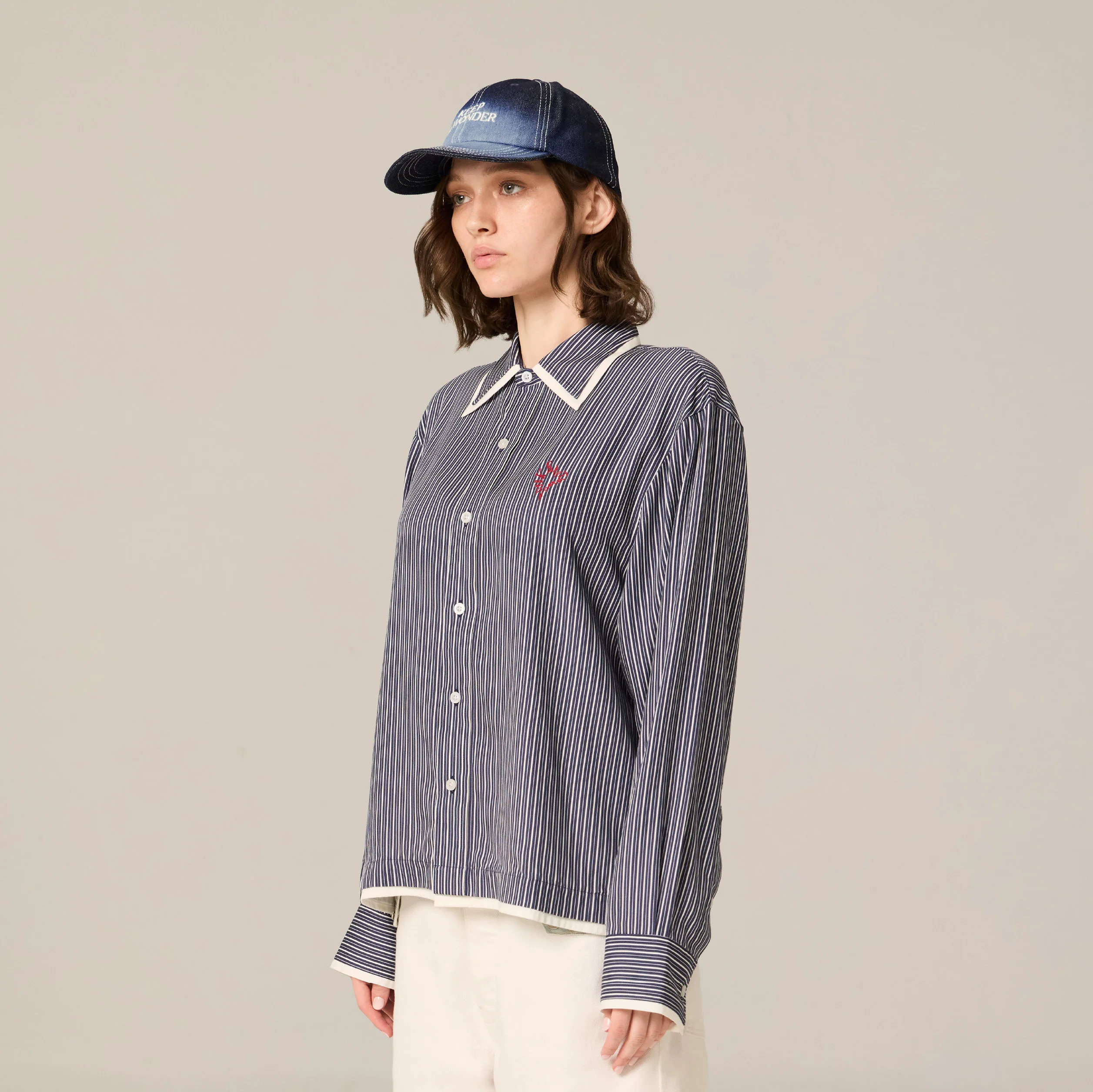 Whoops-a-Daisy Shirt | Deep Blue stripe - Image 3