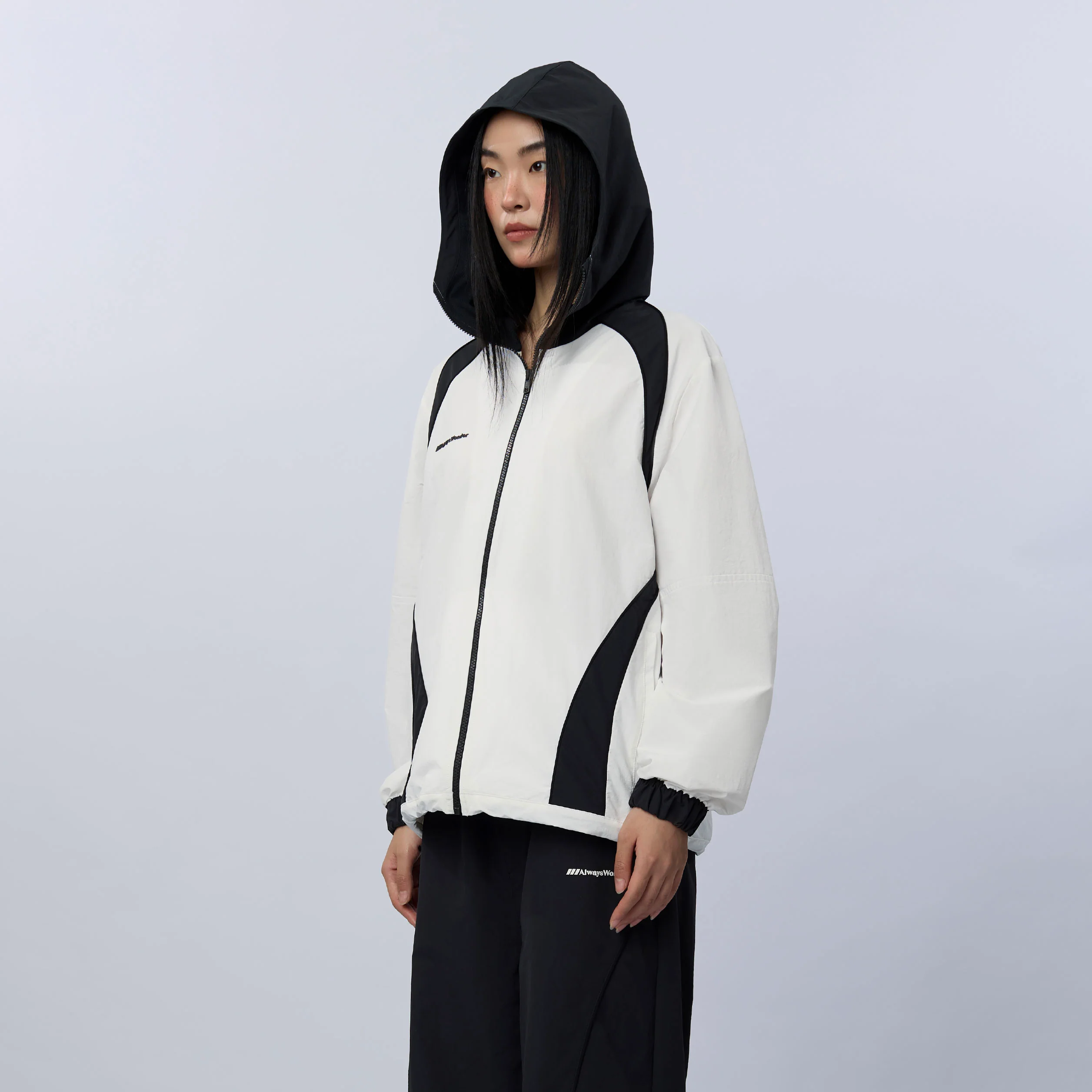 Windbreaker Jacket | Frosty White - Coal Black - Image 3
